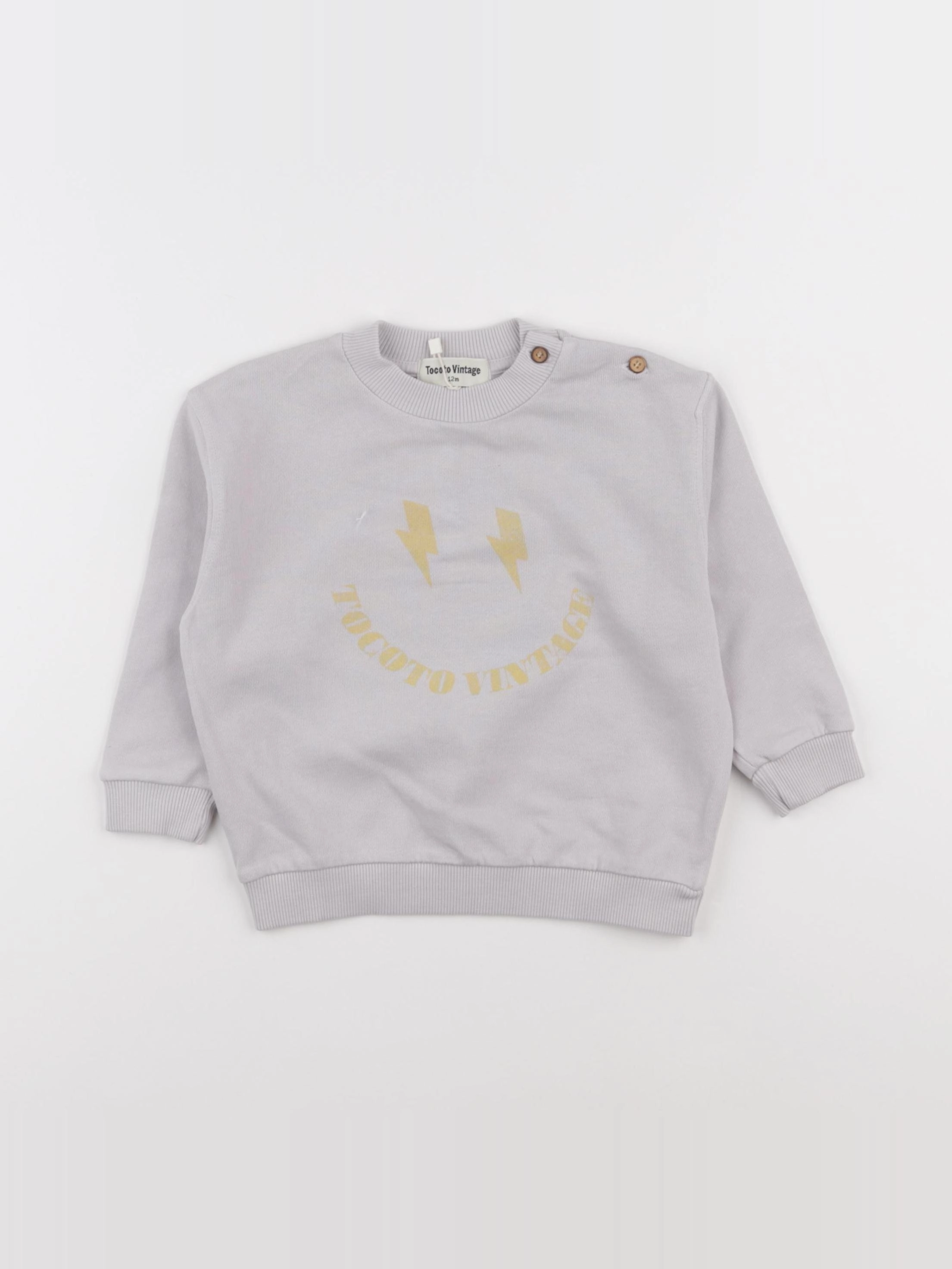 Tocoto vintage - sweat gris - 12 mois
