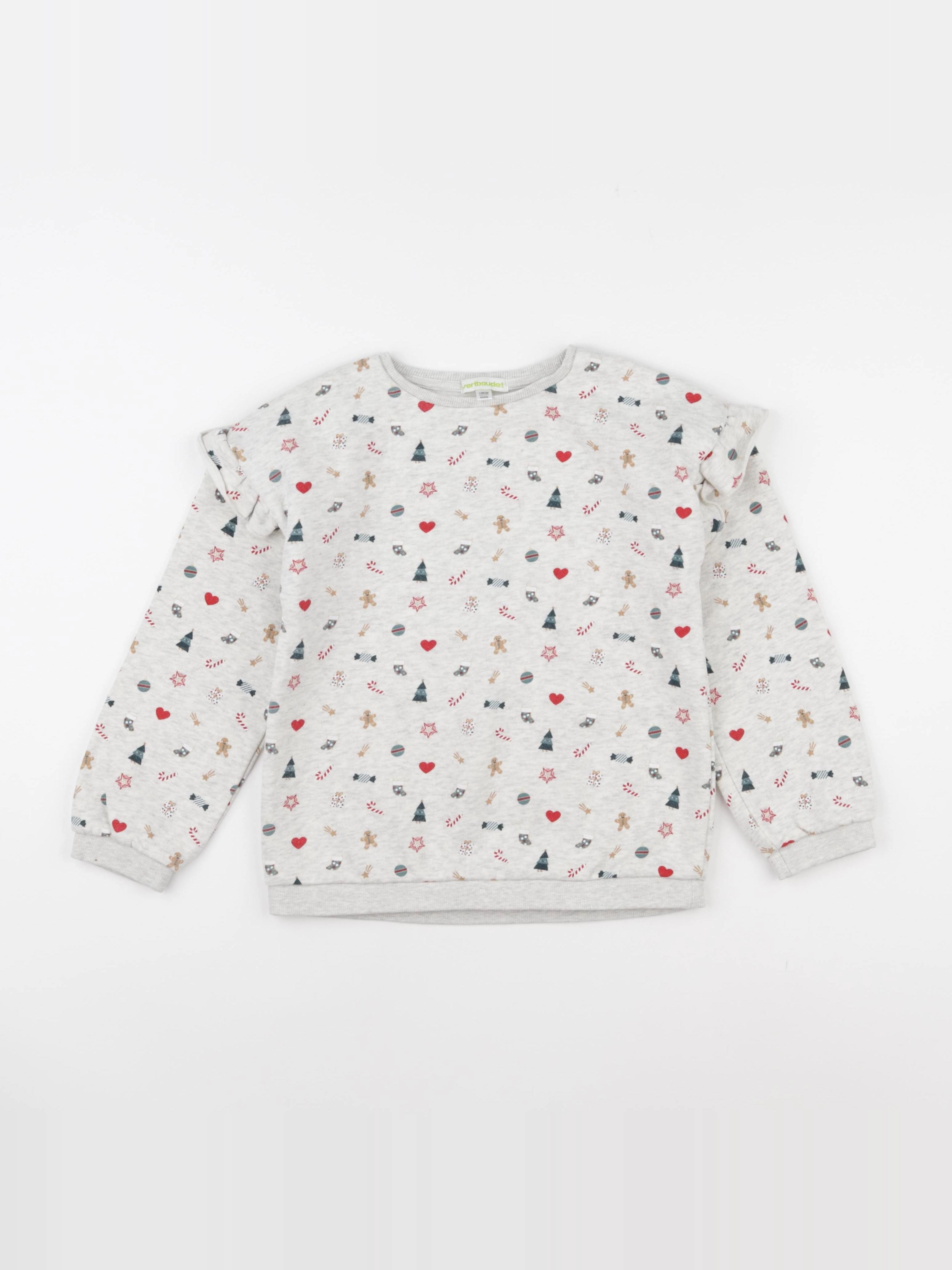 Vertbaudet - sweat gris - 8 ans