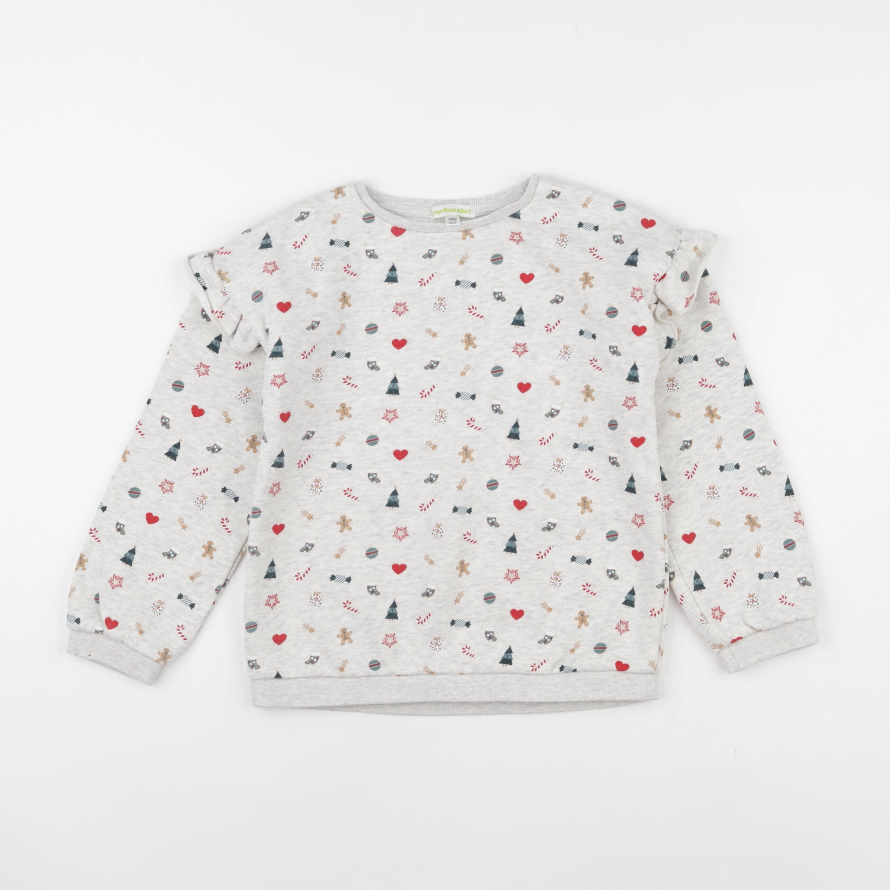 Vertbaudet - sweat gris - 8 ans