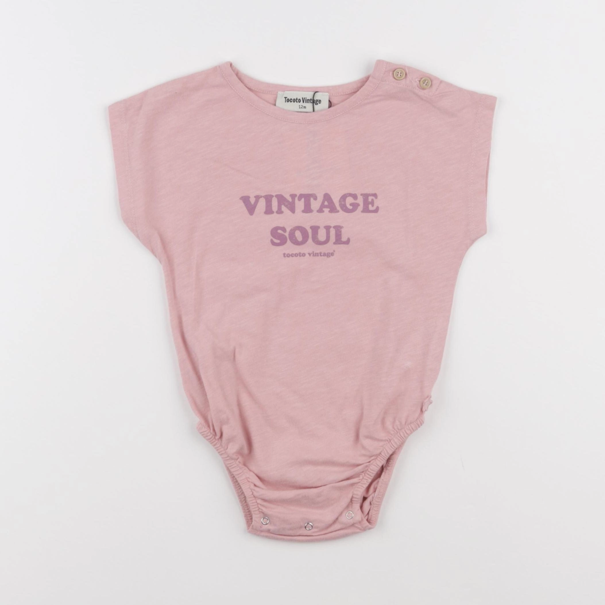 Tocoto vintage - body tee-shirt rose - 12 mois