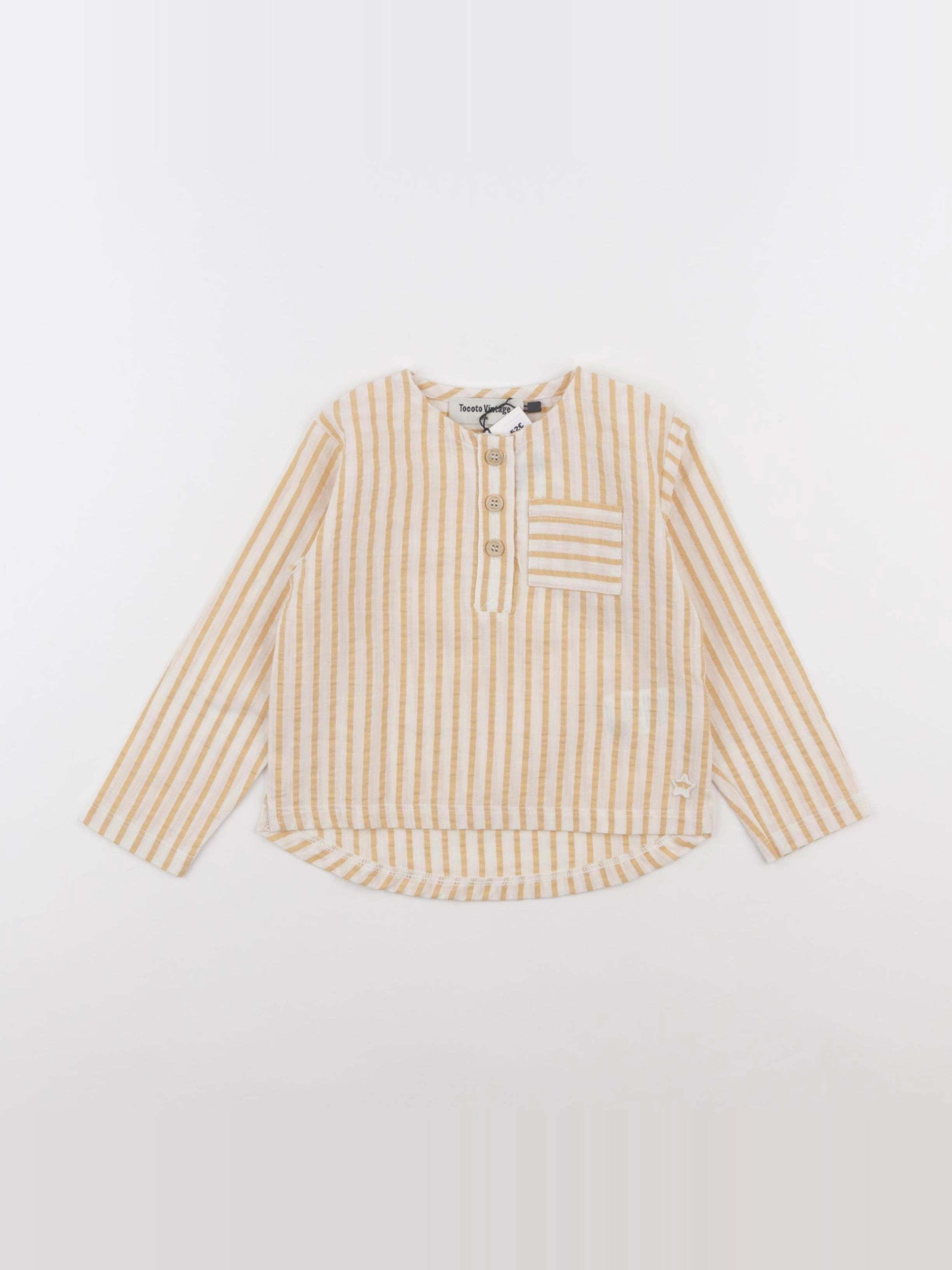 Tocoto vintage - chemise blanc, jaune - 9 mois