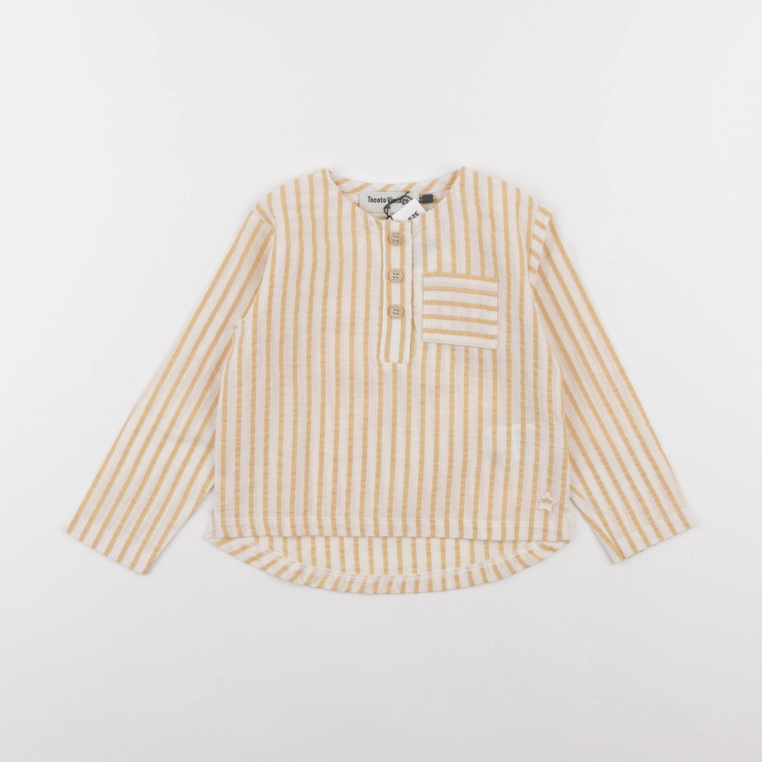 Tocoto vintage - chemise blanc, jaune - 9 mois