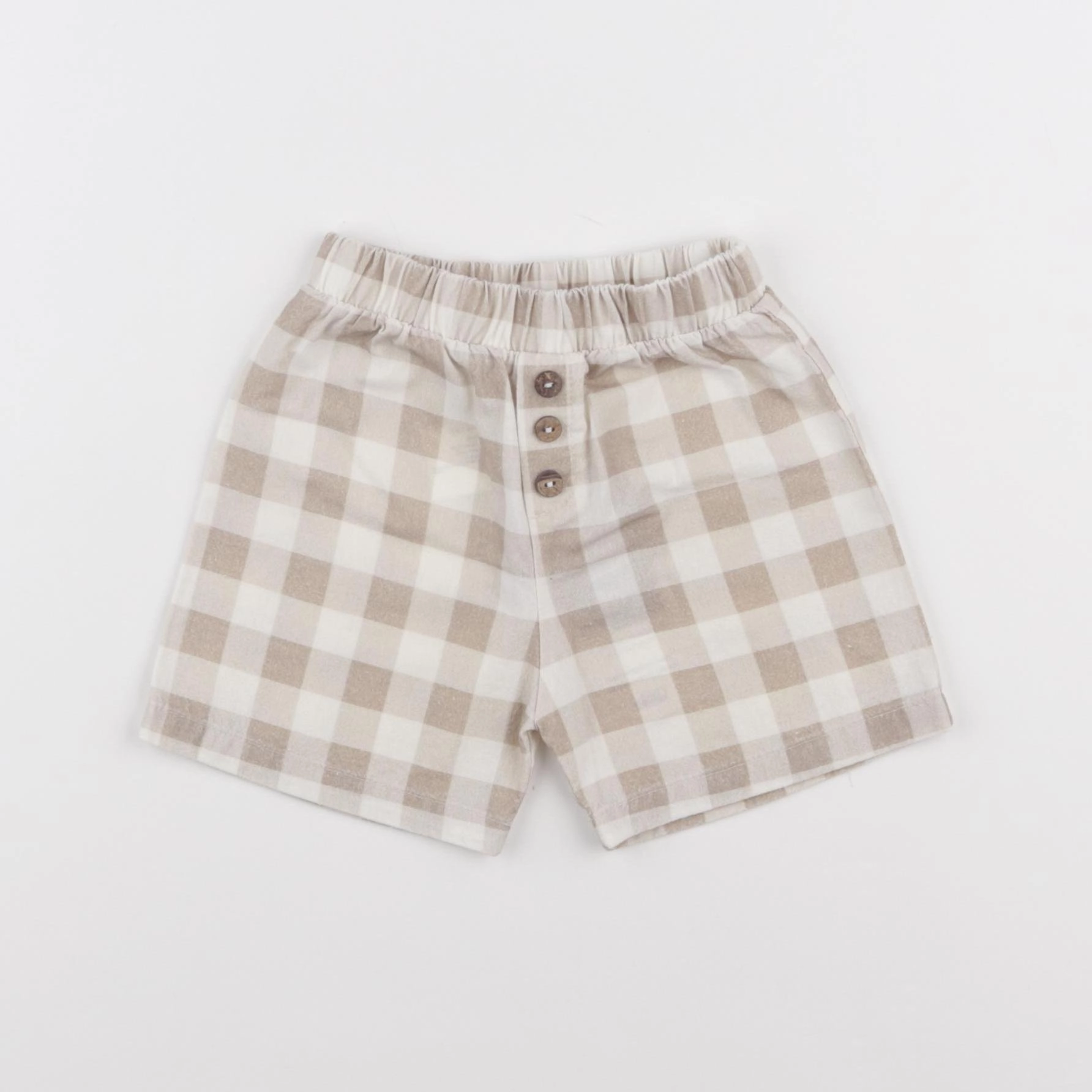 Eli & Nev - short beige, blanc - 6/9 mois