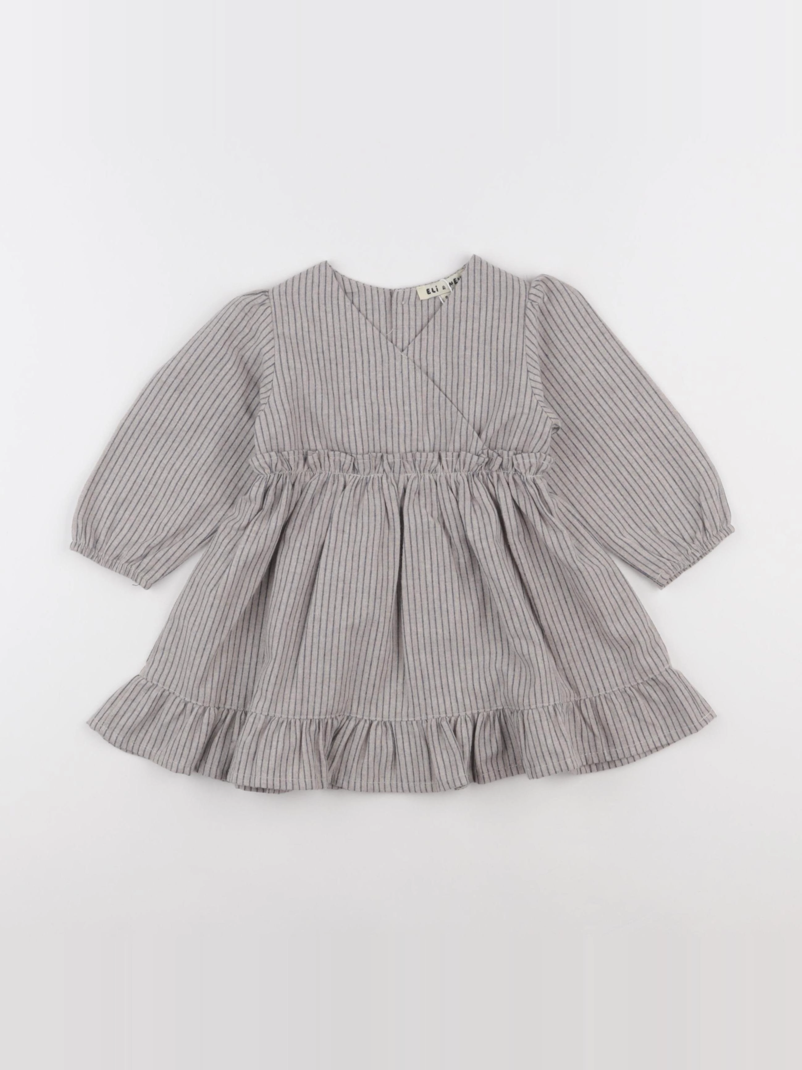 Eli & Nev - robe beige, bleu (état neuf) - 12/9 mois