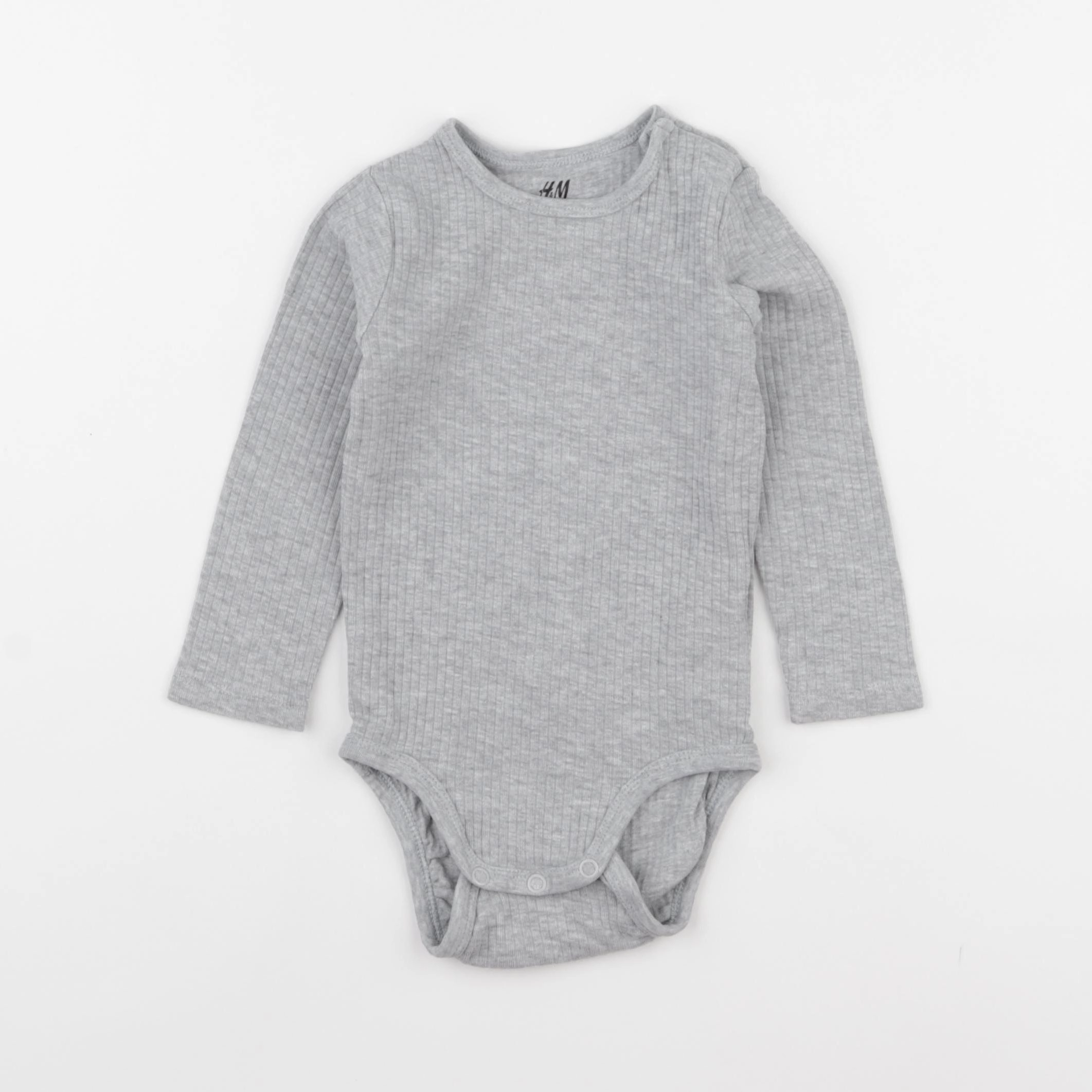 H&M - body gris - 9/12 mois