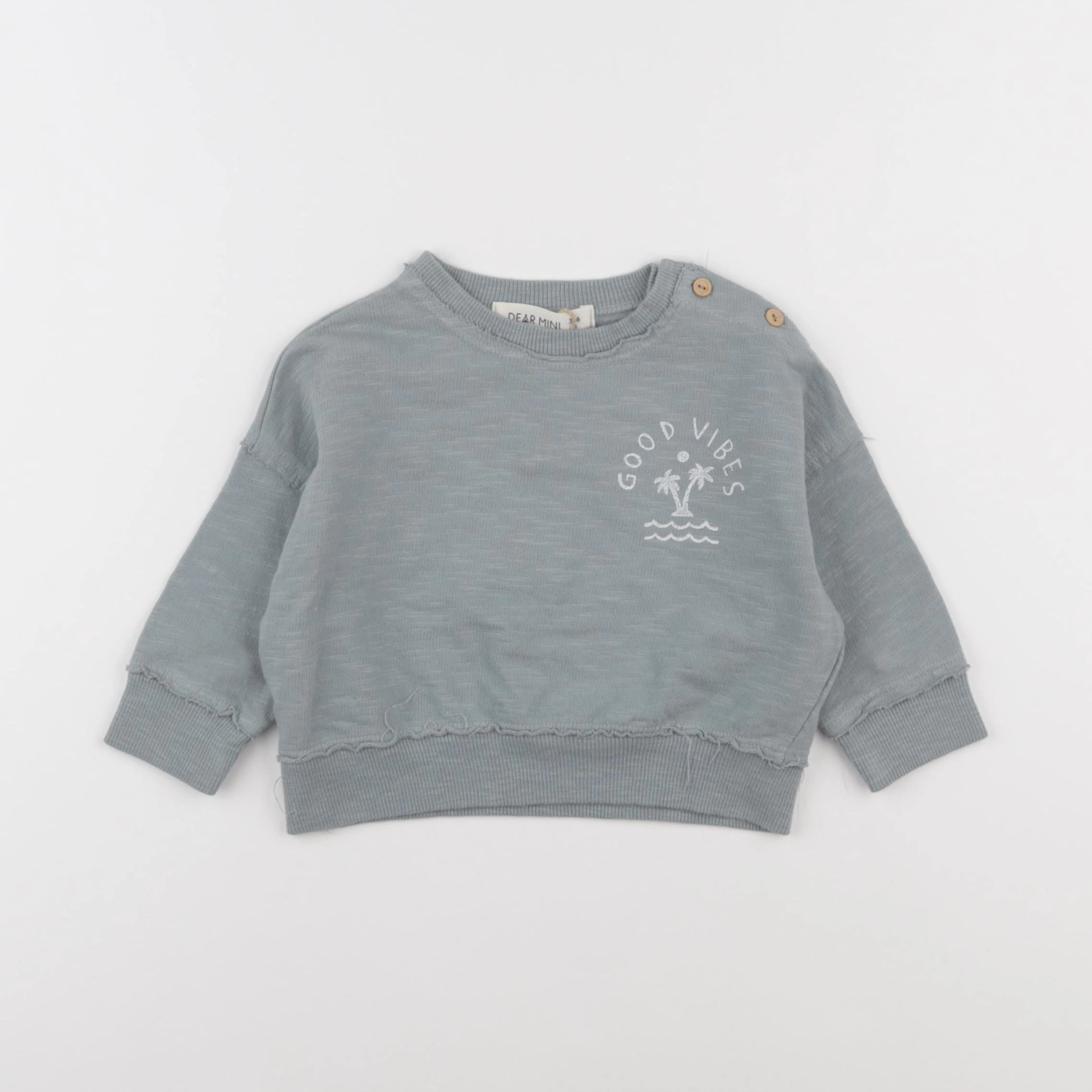 Dear Mini - sweat bleu - 3/6 mois