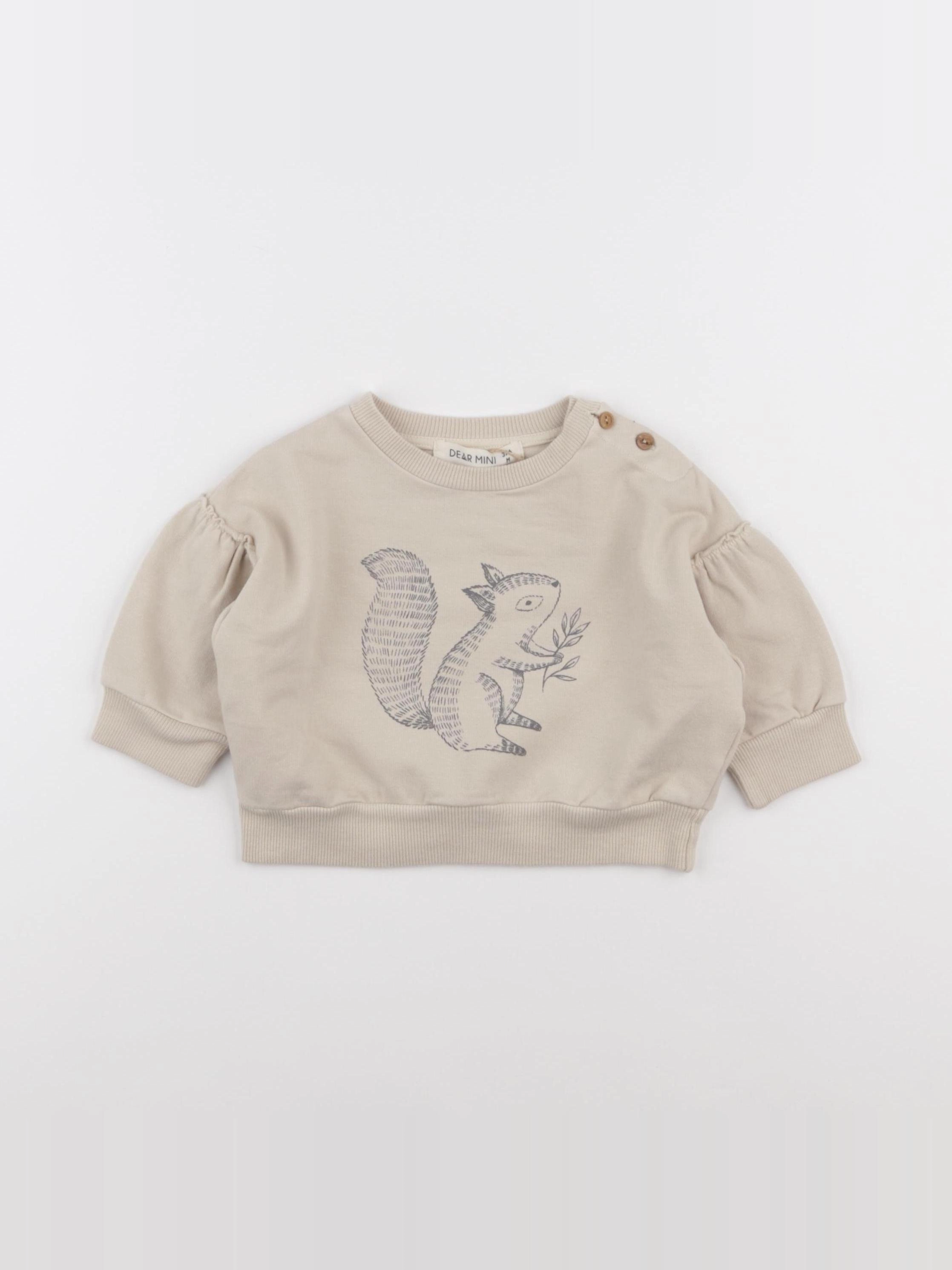 Dear Mini - sweat beige - 3/6 mois