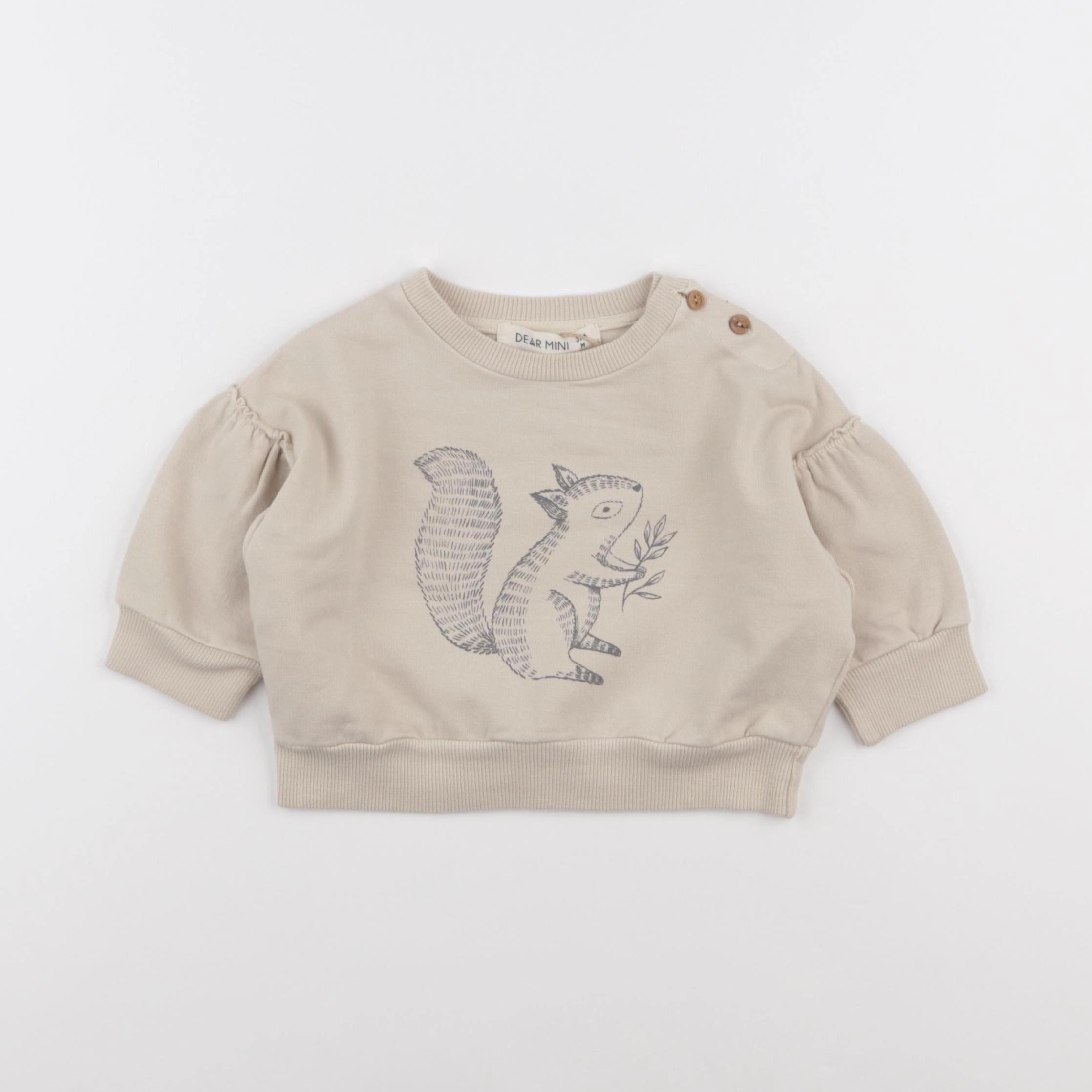 Dear Mini - sweat beige - 3/6 mois
