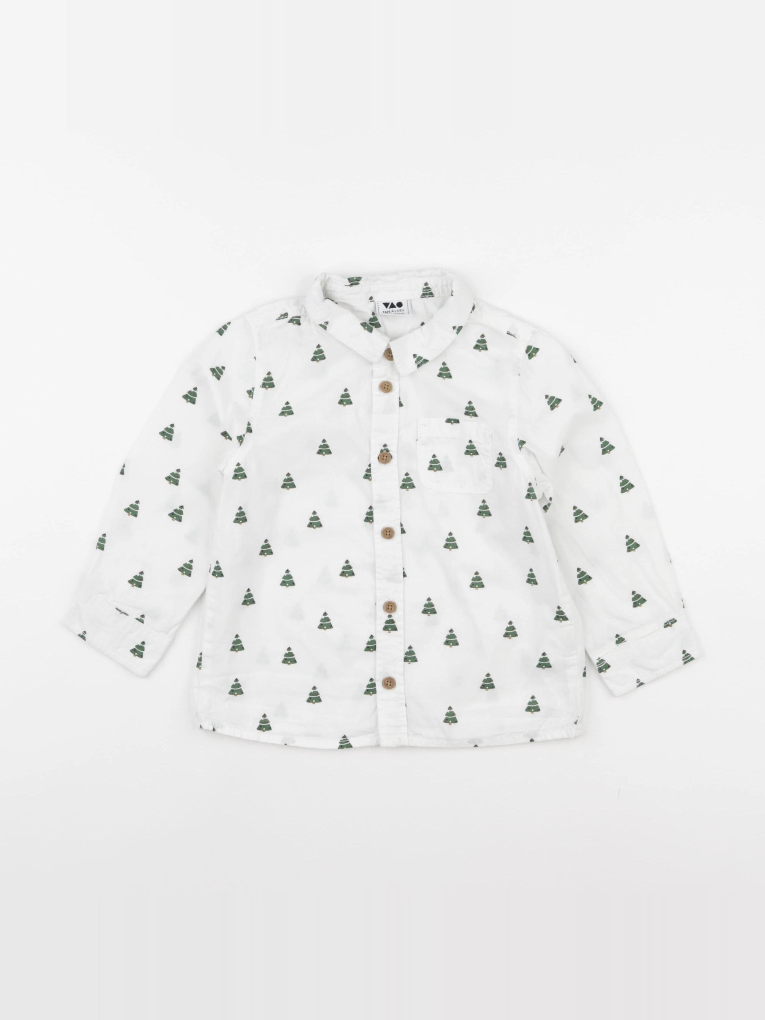 Tape à l'oeil - chemise blanc, vert - 36 mois
