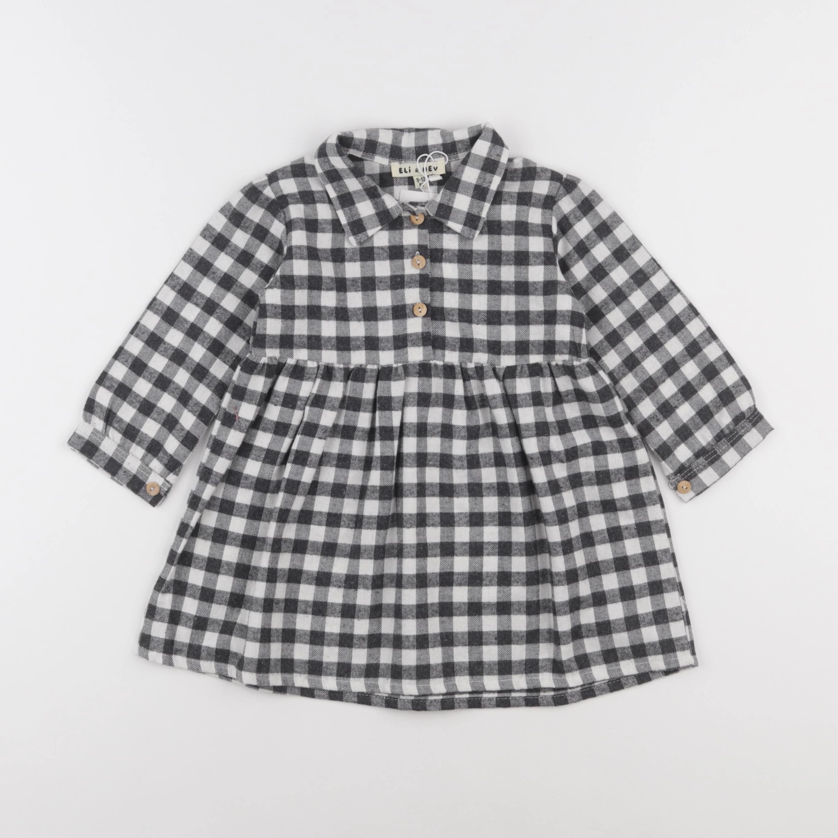 Eli & Nev - robe blanc, gris - 9/12 mois