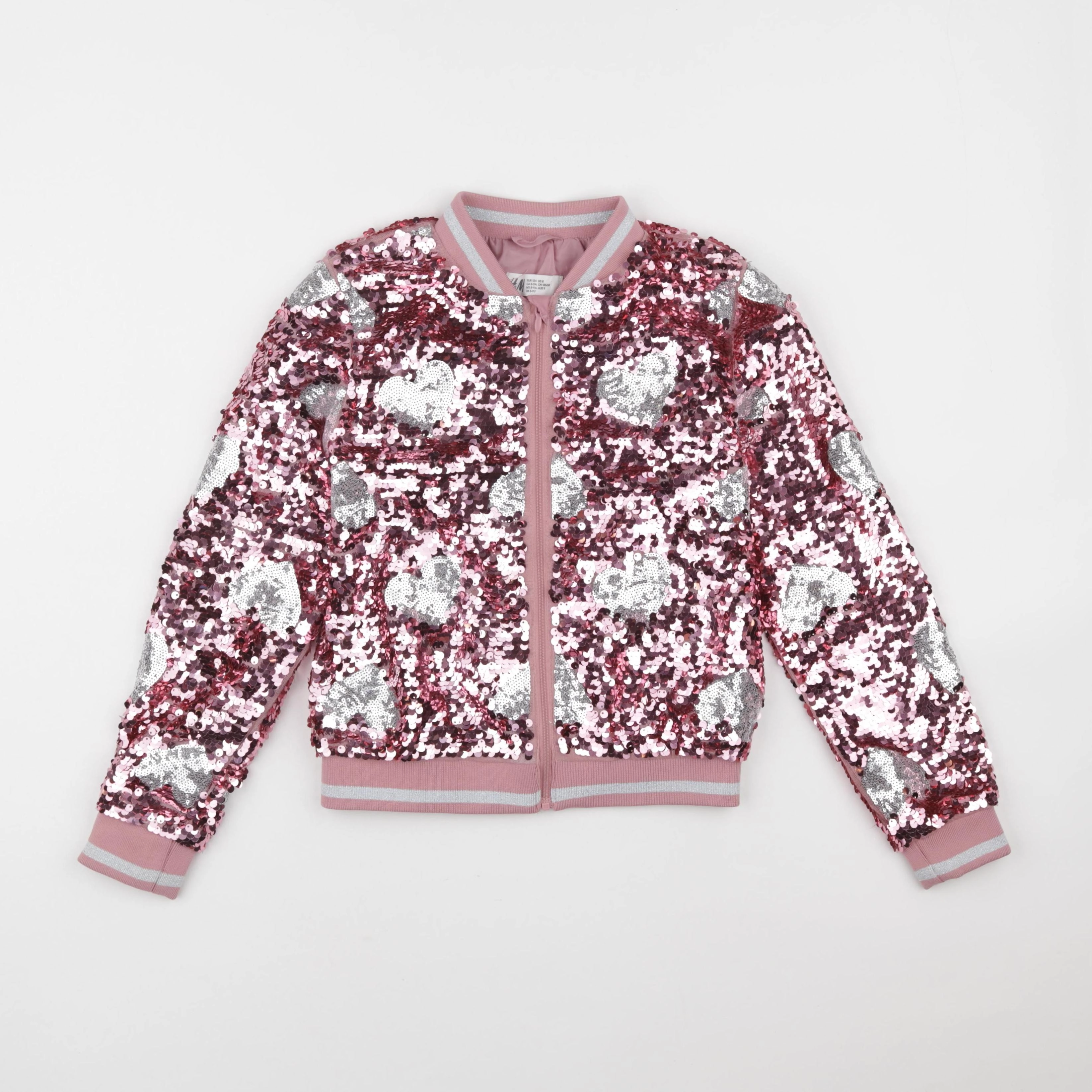 H&M - veste simili cuir rose - 8 ans