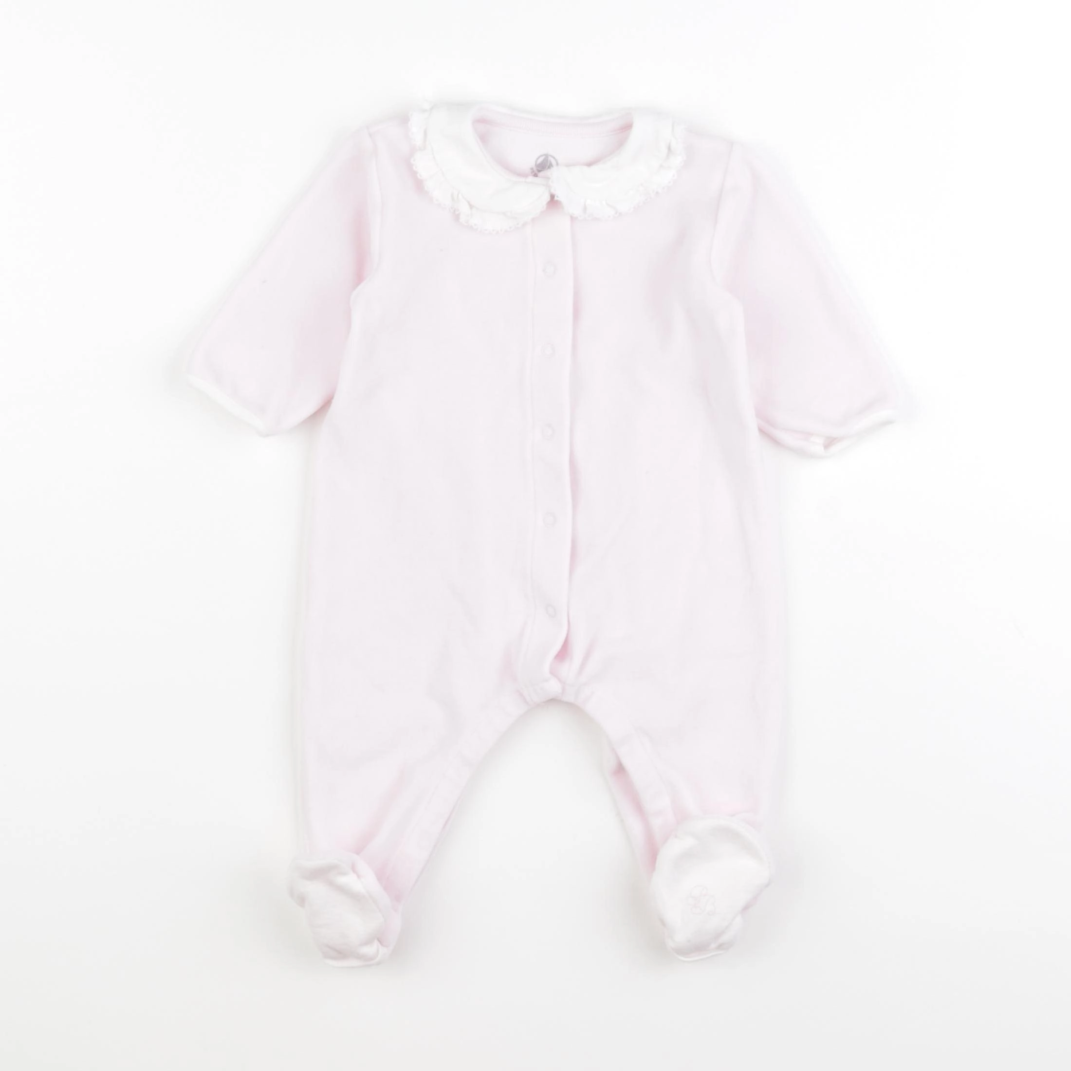 Petit Bateau - pyjama velours rose - 6 mois