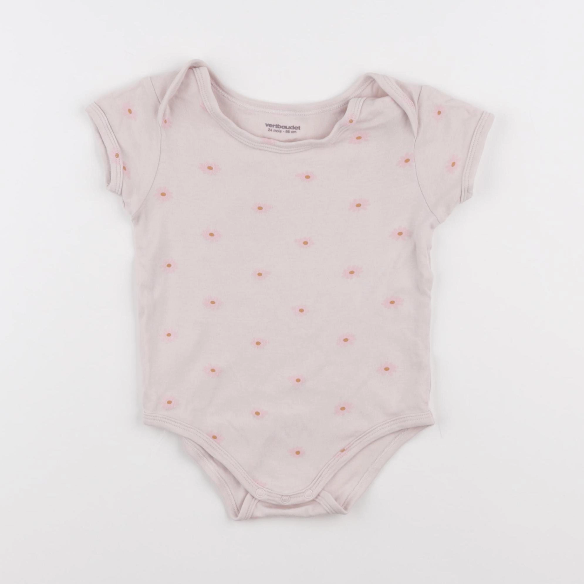 Vertbaudet - body rose - 24 mois