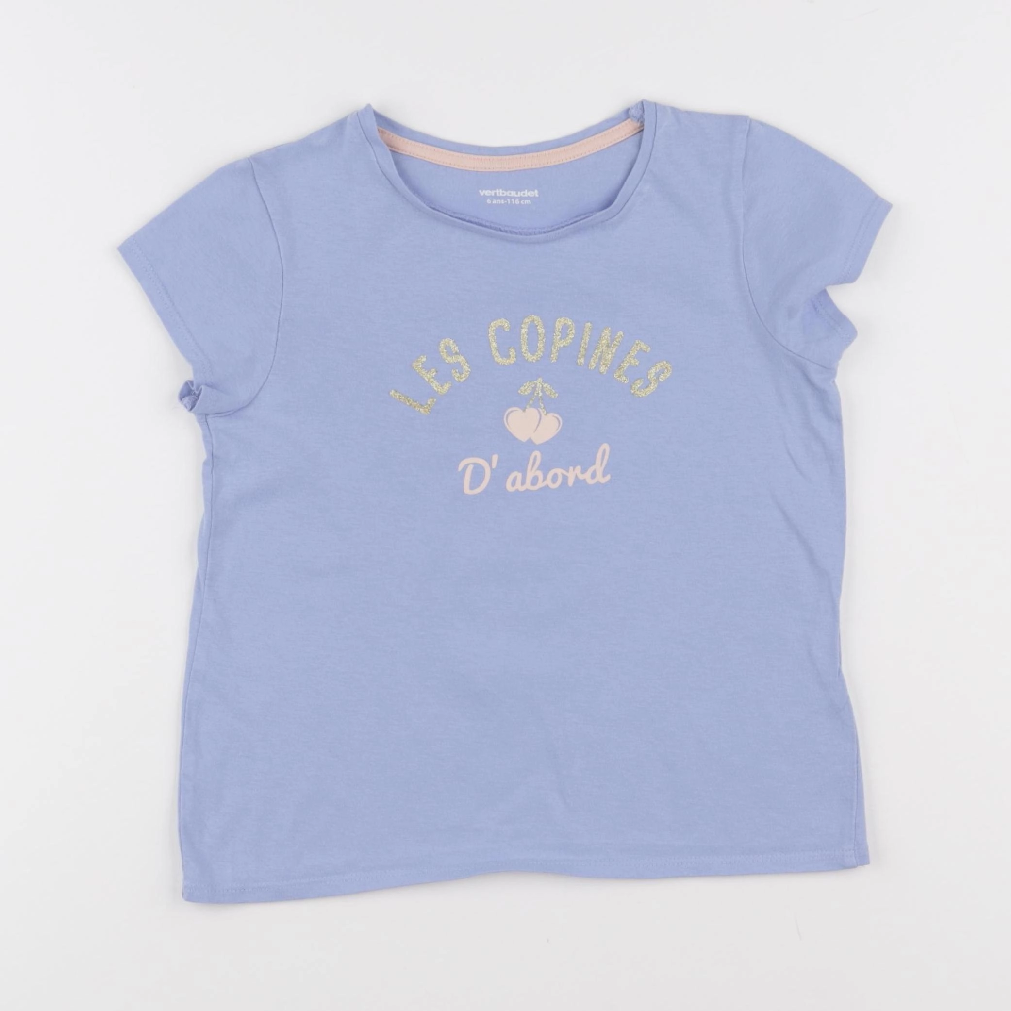 Vertbaudet - tee-shirt violet - 6 ans