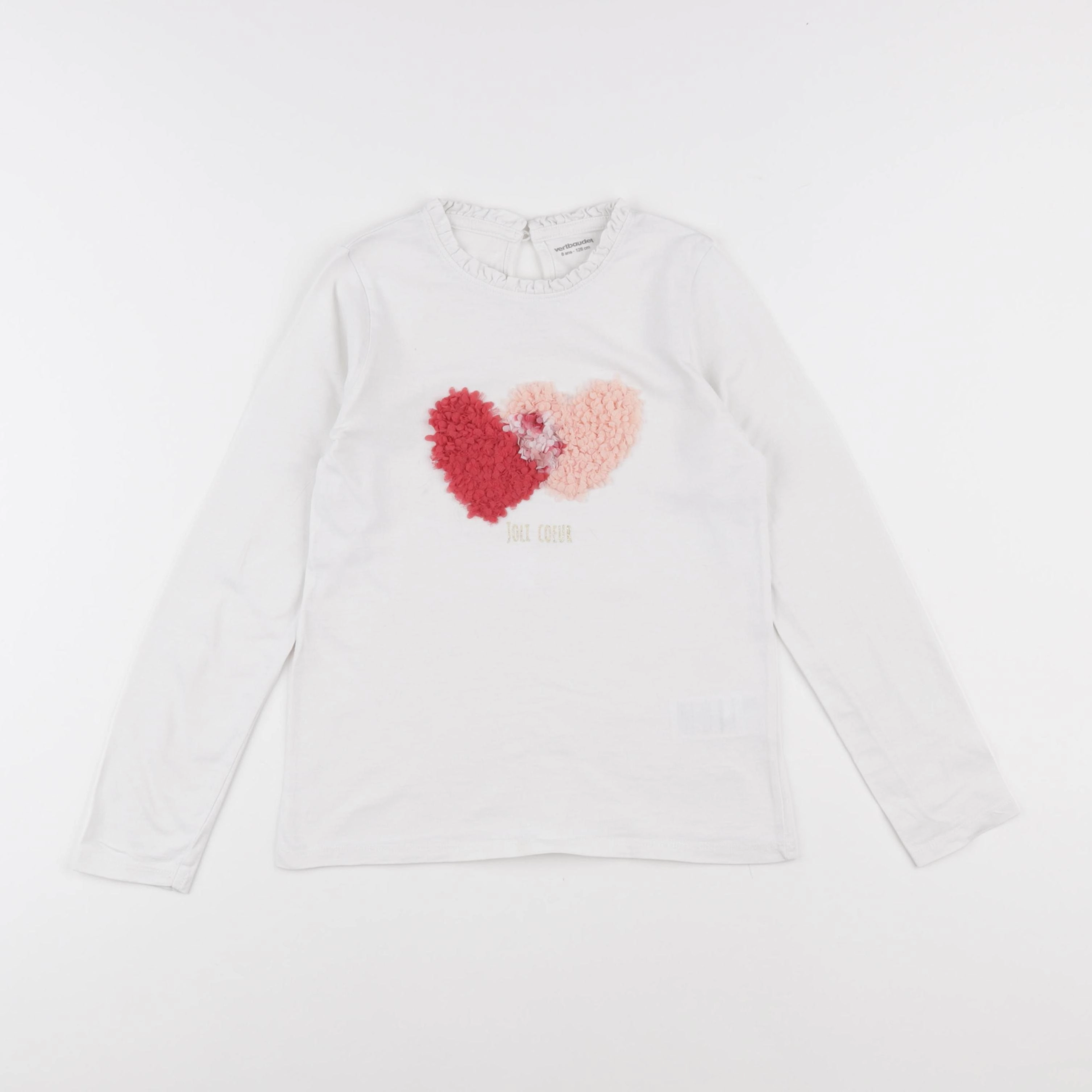 Vertbaudet - tee-shirt blanc - 8 ans