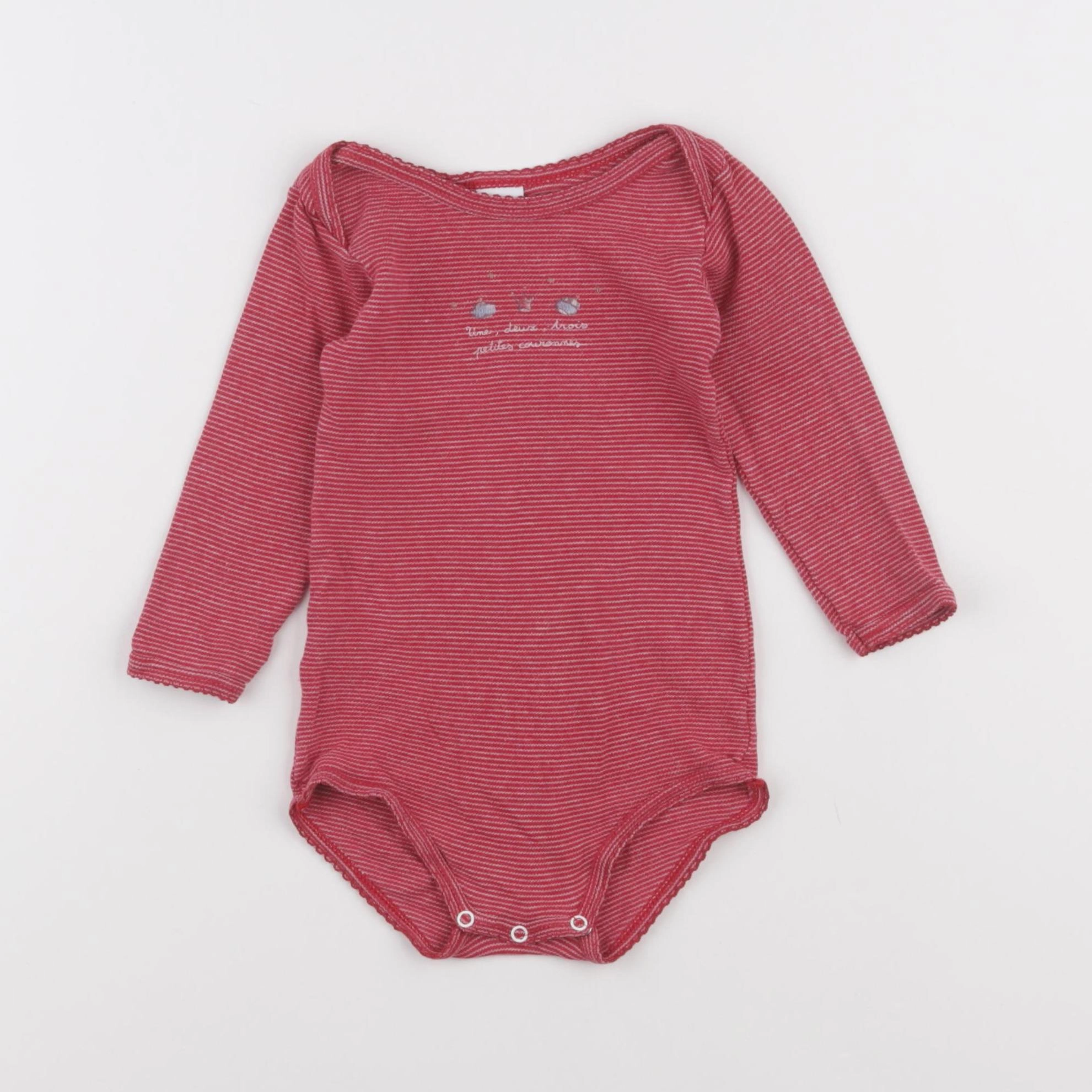 Petit Bateau - body rouge - 18 mois