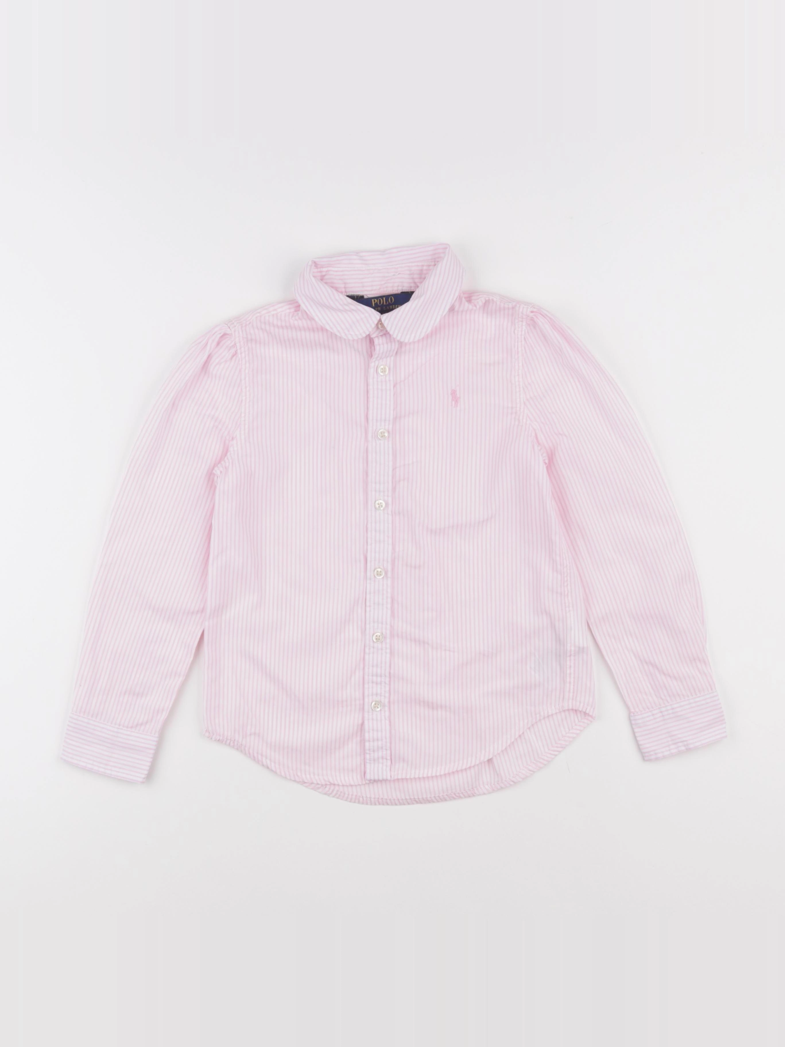 Ralph Lauren - chemise rose, blanc - 6 ans