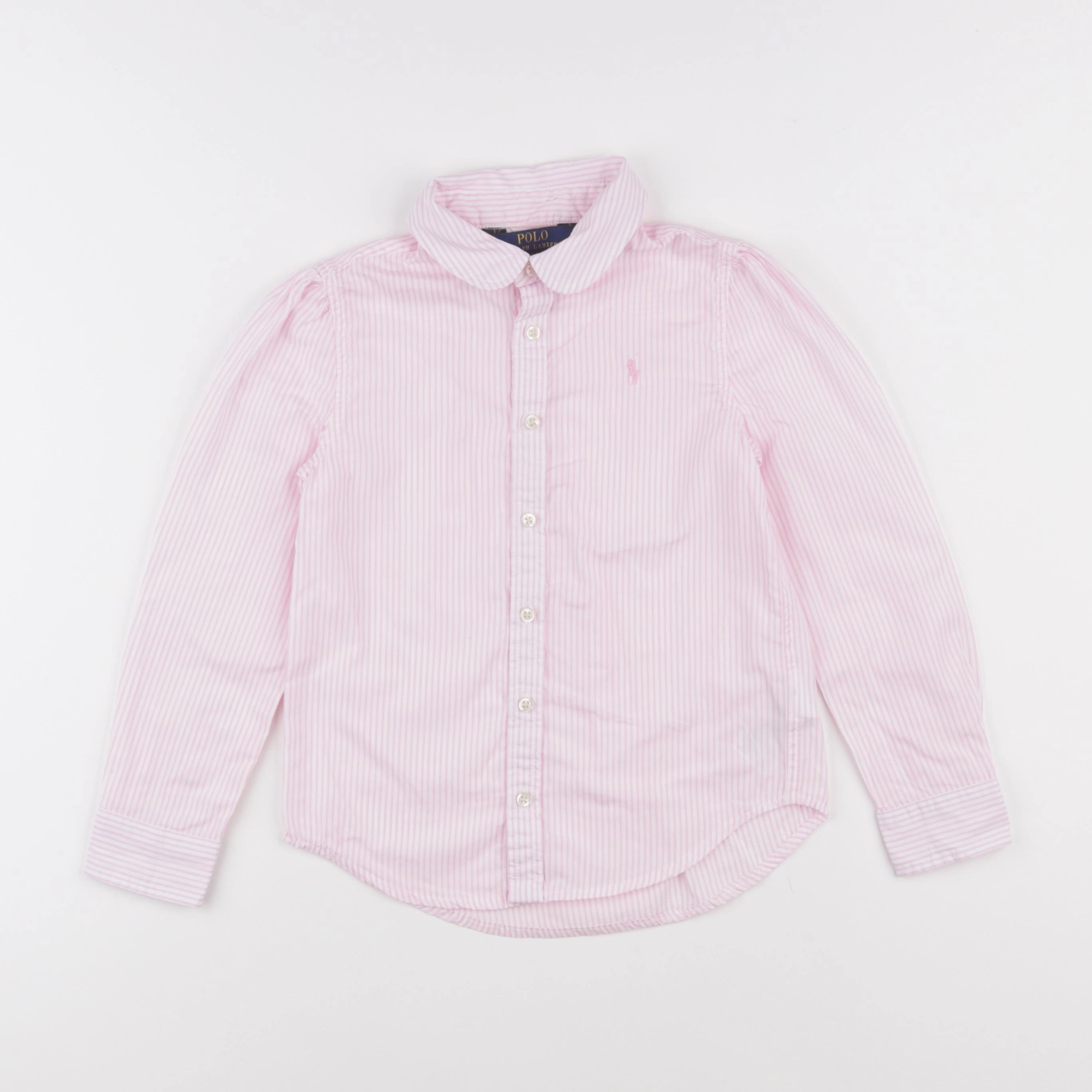 Ralph Lauren - chemise rose, blanc - 6 ans