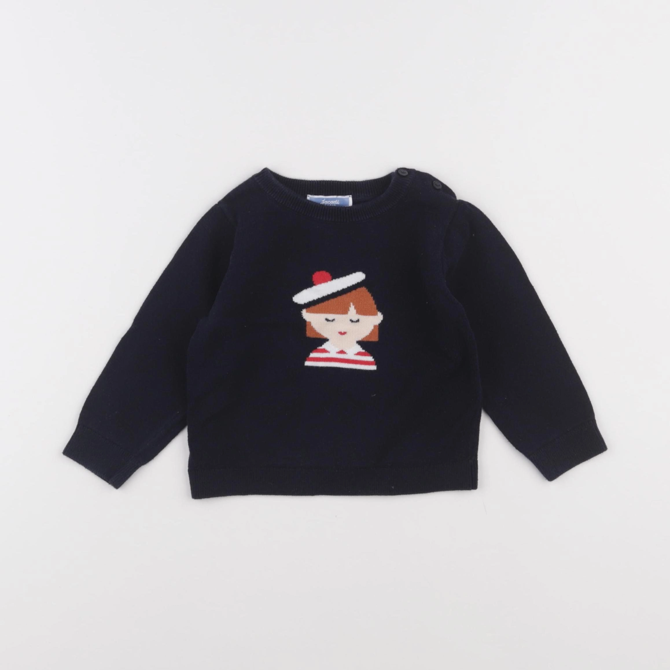 Jacadi - pull bleu - 18 mois
