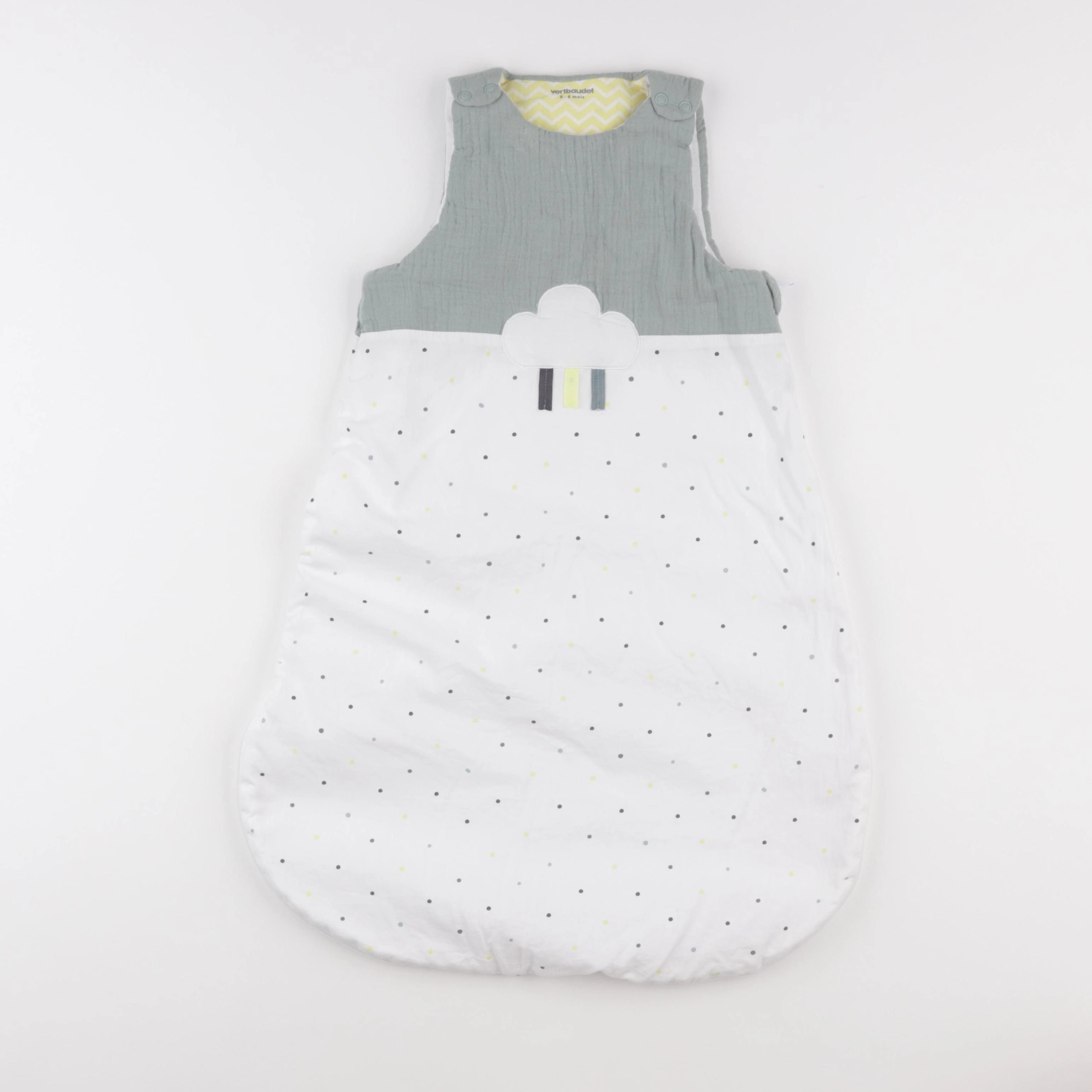 Vertbaudet - gigoteuse TOG 2,5 blanc, vert - 0/6 mois