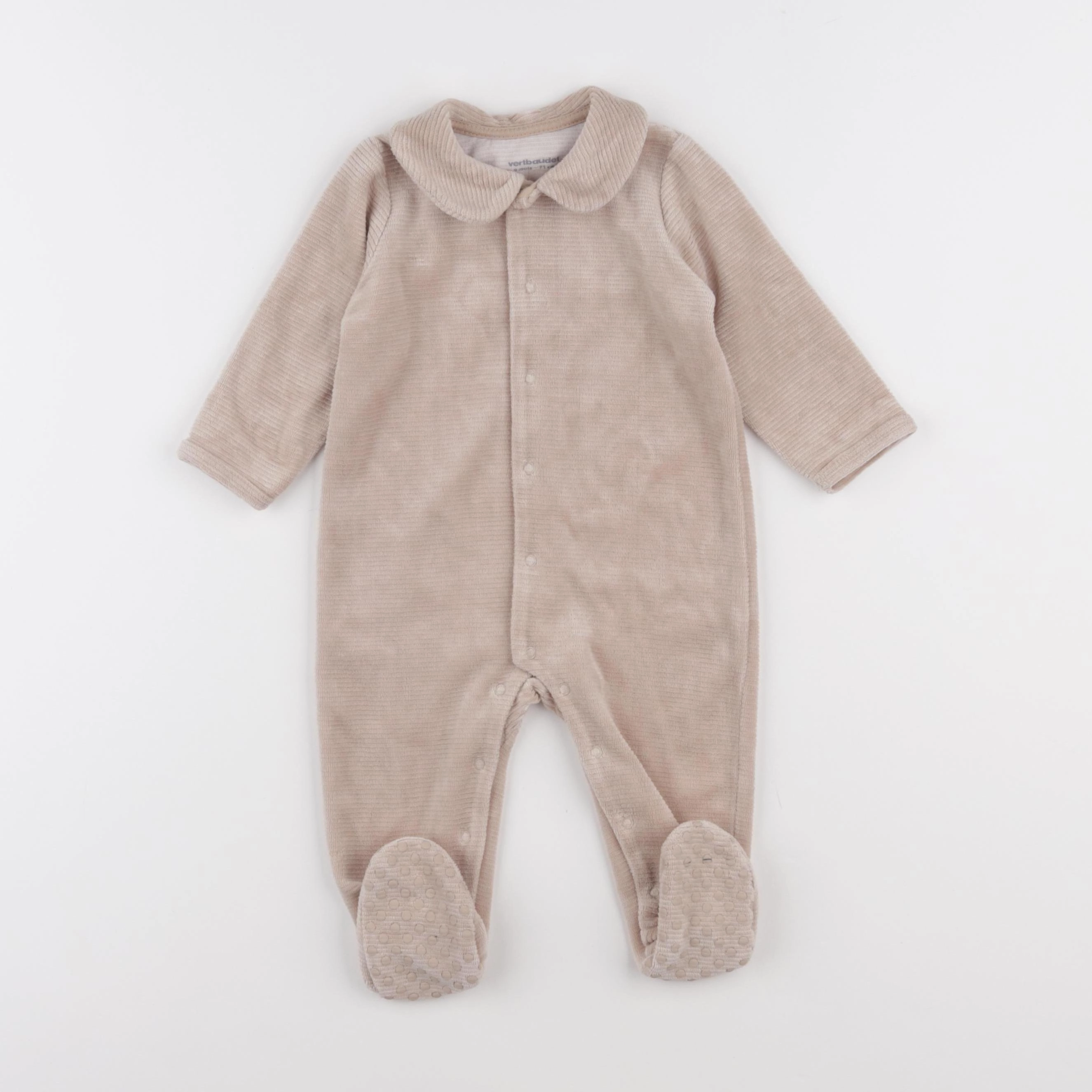 Vertbaudet - pyjama velours beige - 9 mois