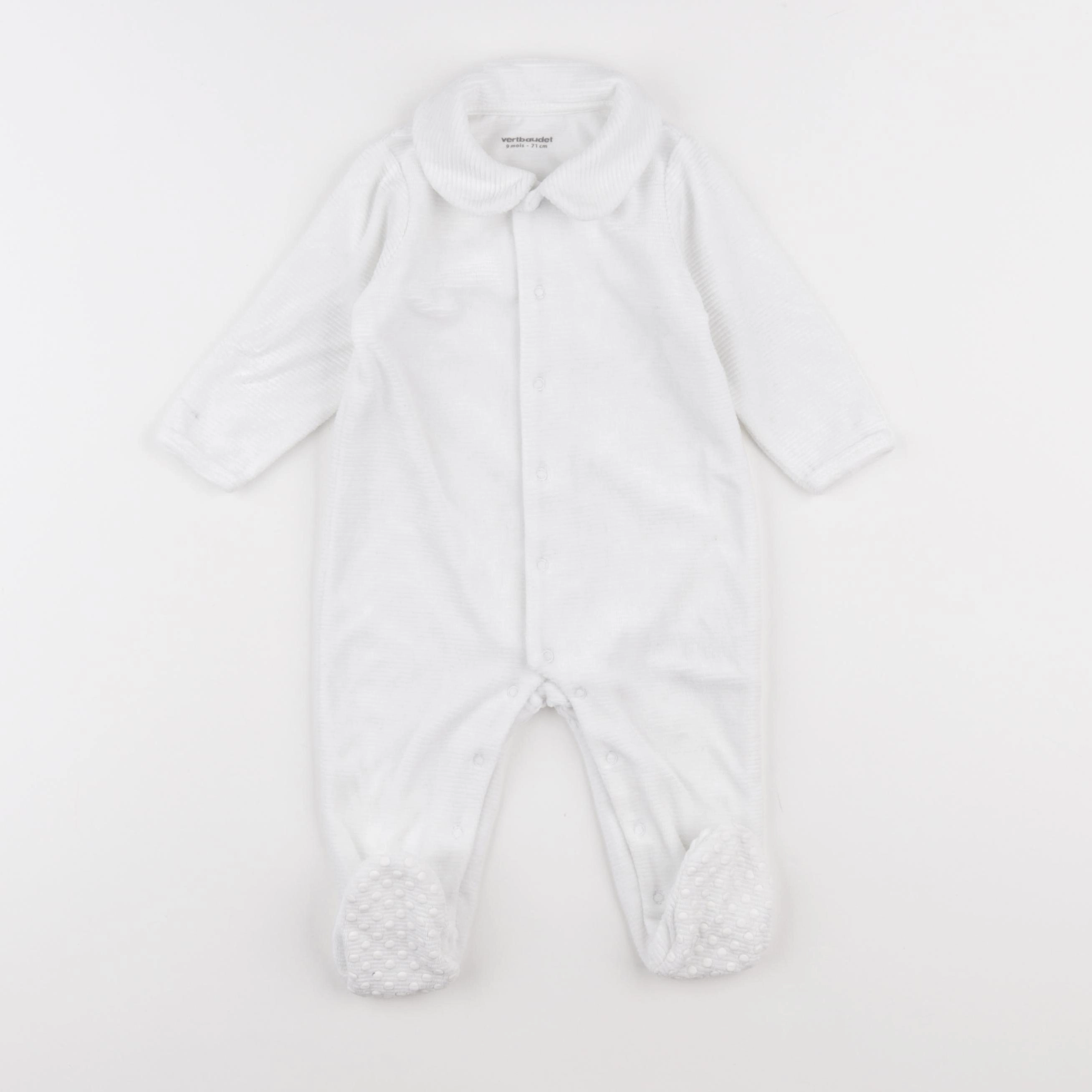 Vertbaudet - pyjama velours blanc - 9 mois