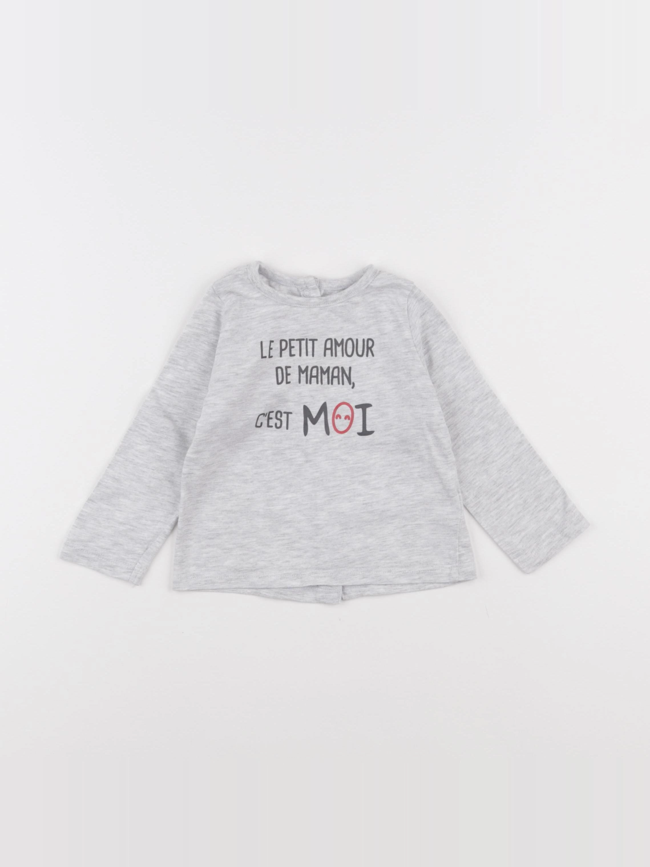 Vertbaudet - tee-shirt gris - 9 mois