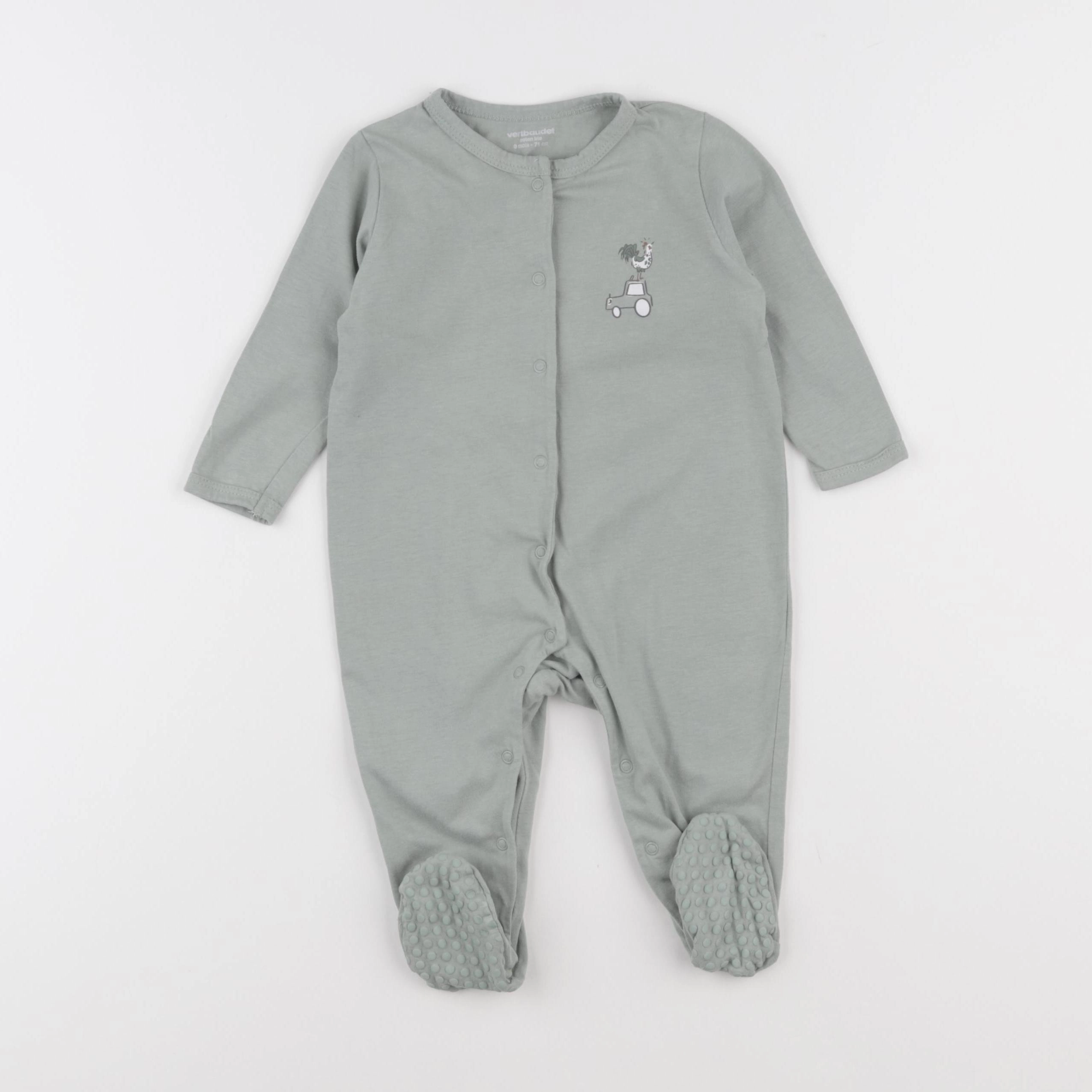 Vertbaudet - pyjama coton vert - 9 mois
