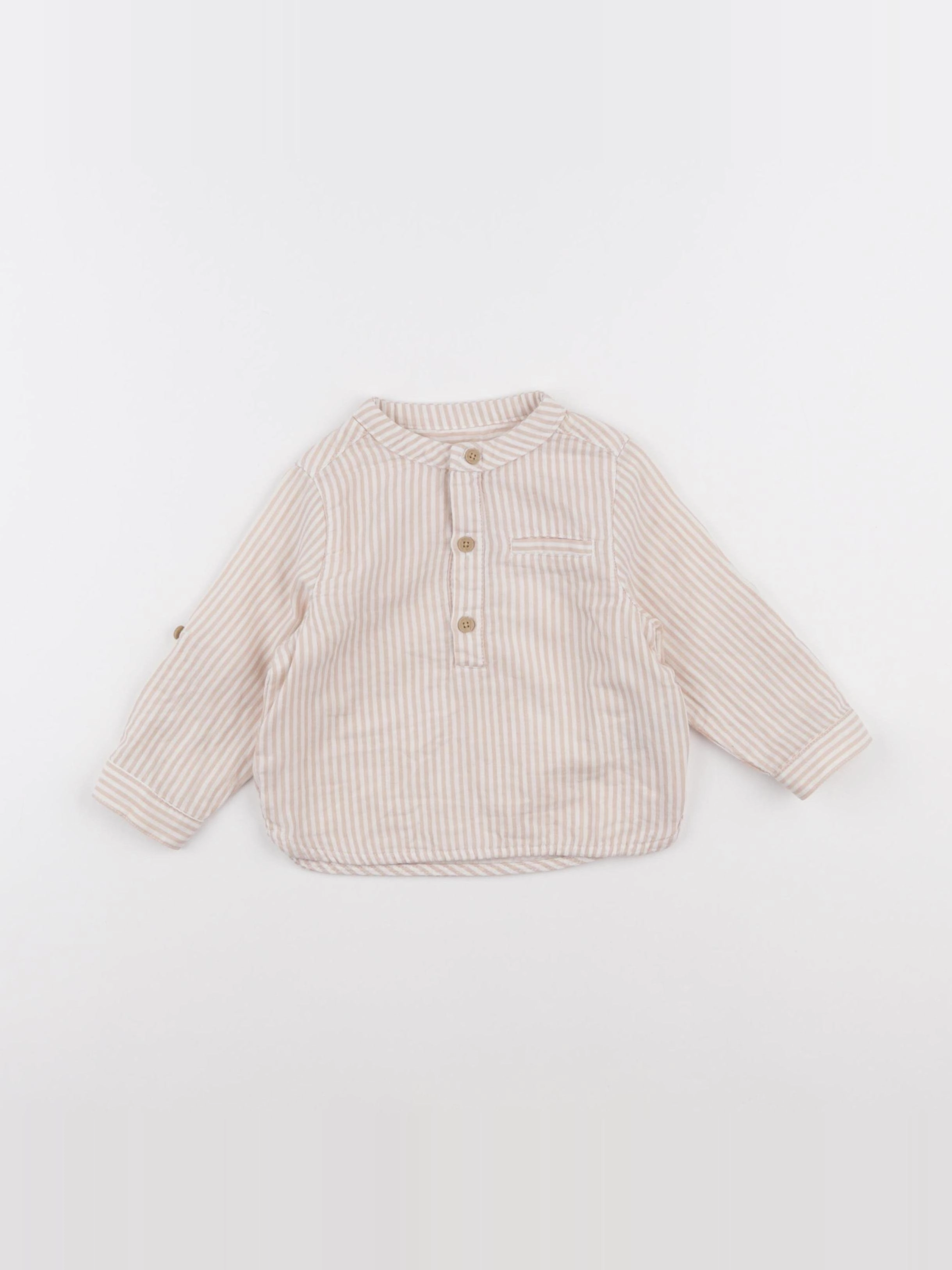 Vertbaudet - blouse blanc, rose - 12 mois