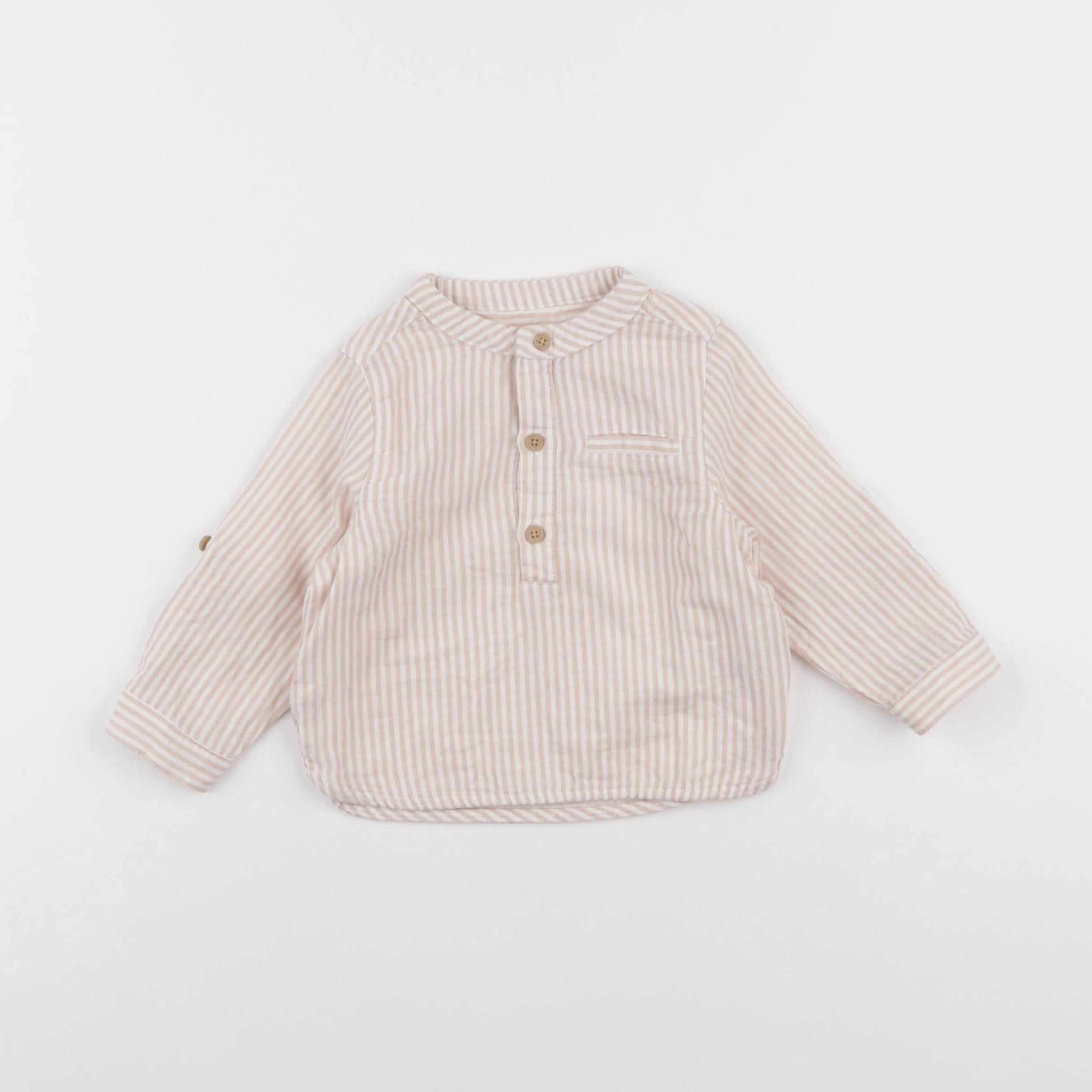 Vertbaudet - blouse blanc, rose - 12 mois