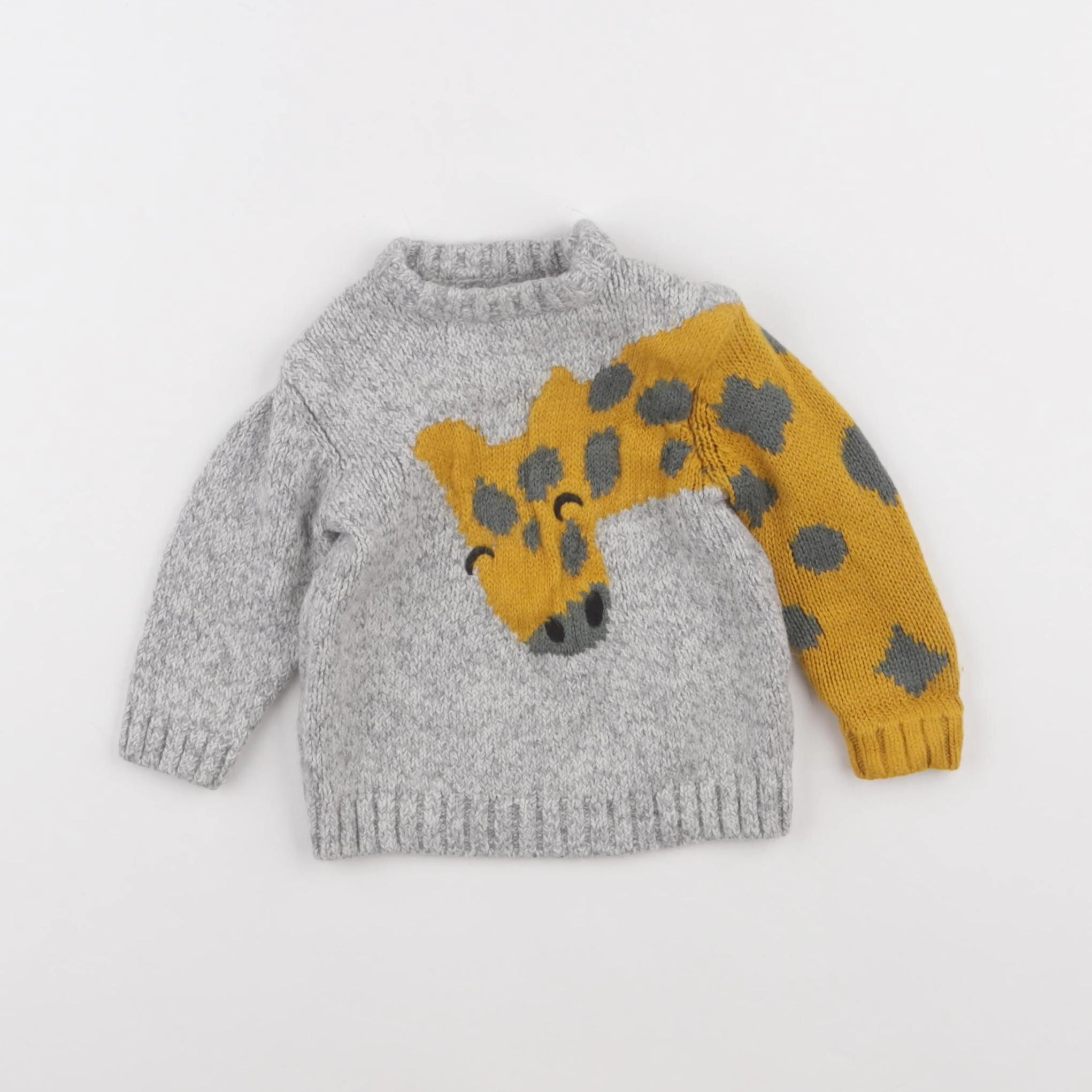 Zara - pull gris - 6/9 mois