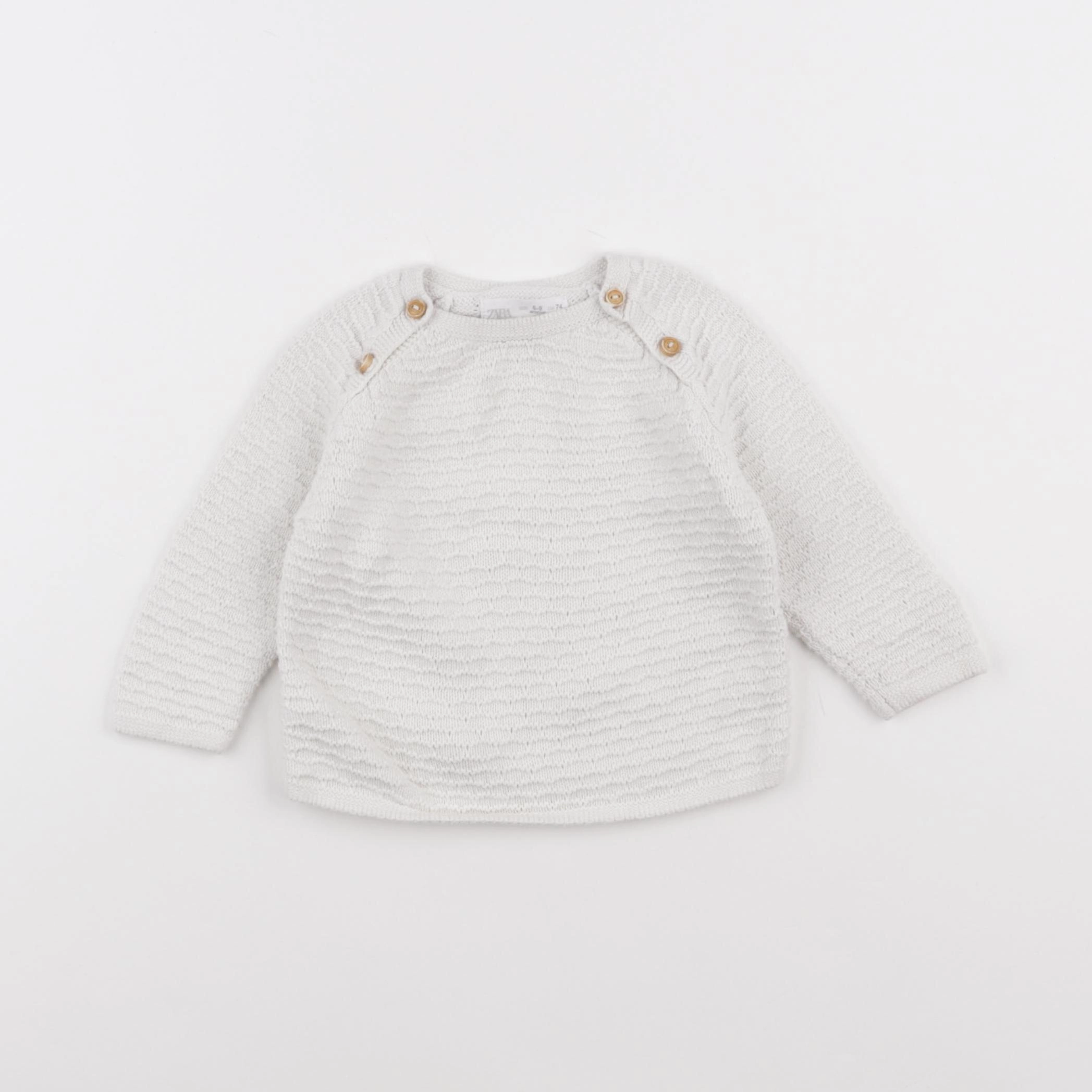 Zara - pull blanc - 6/9 mois