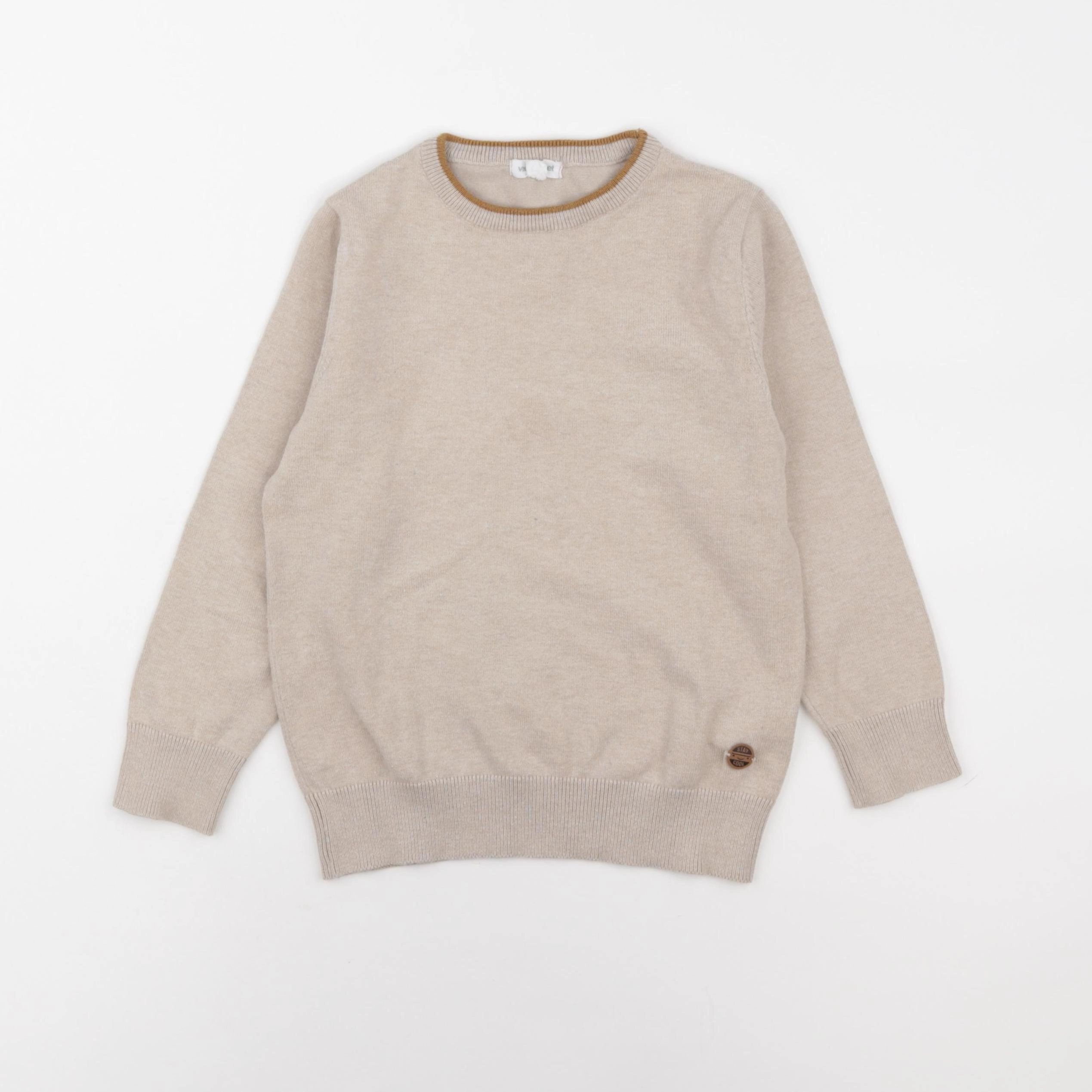 Vertbaudet - pull beige - 6 ans