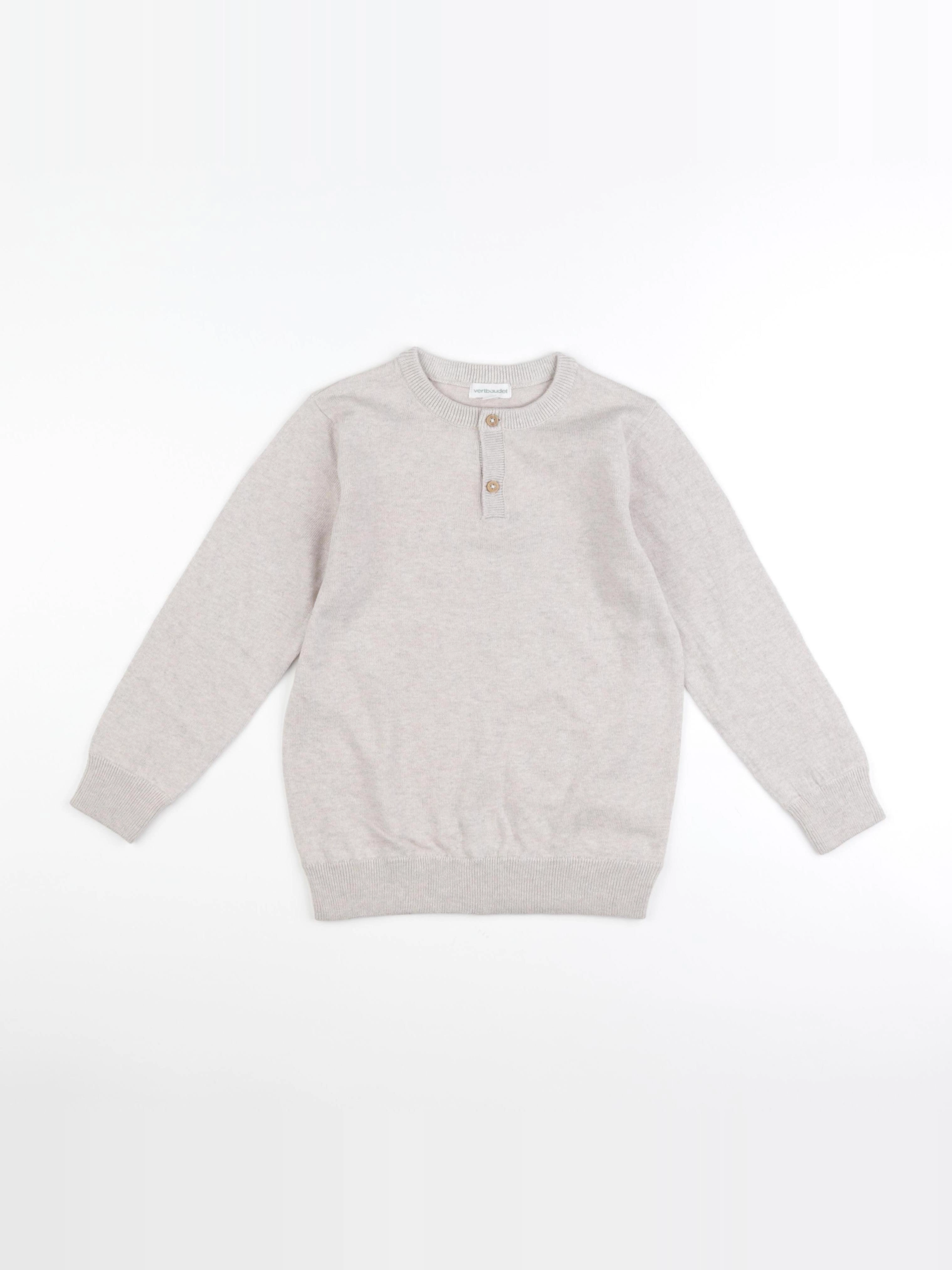 Vertbaudet - pull beige - 8 ans