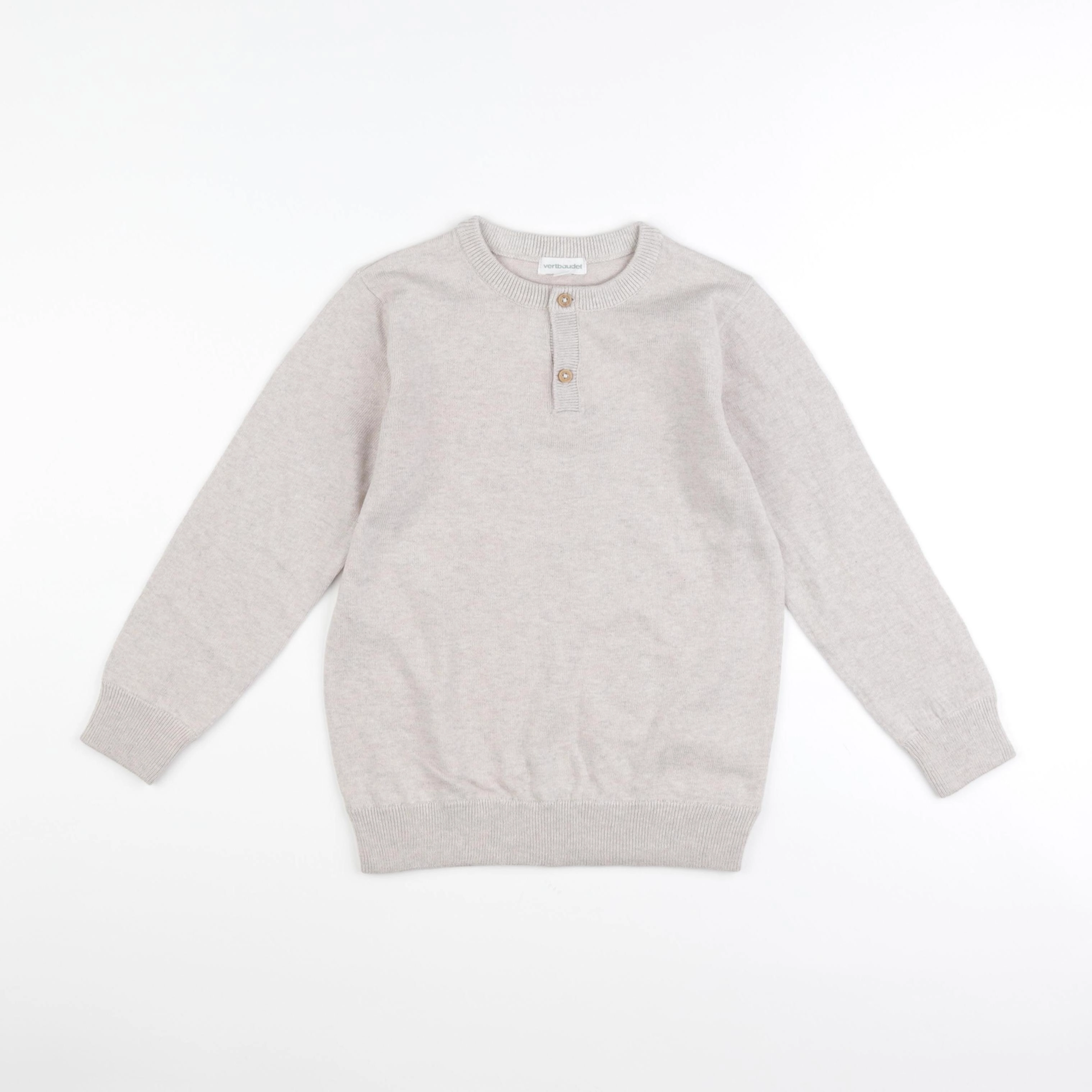 Vertbaudet - pull beige - 8 ans