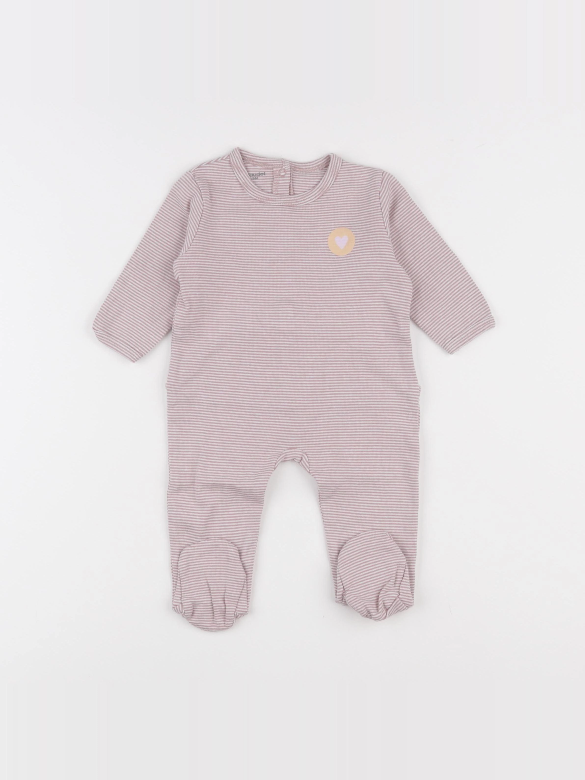 Vertbaudet - pyjama coton rose - 6 mois