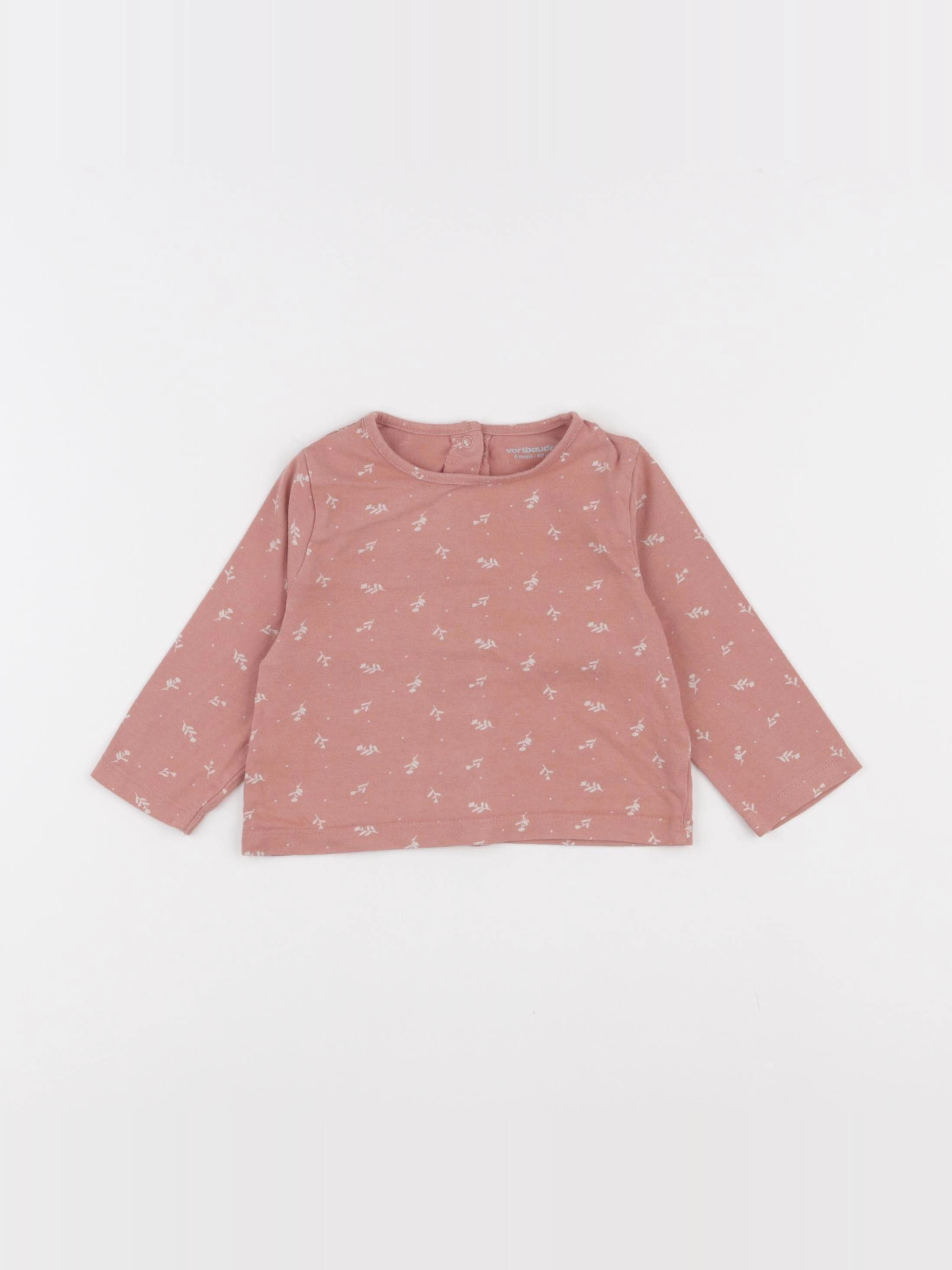 Vertbaudet - tee-shirt rose - 6 mois
