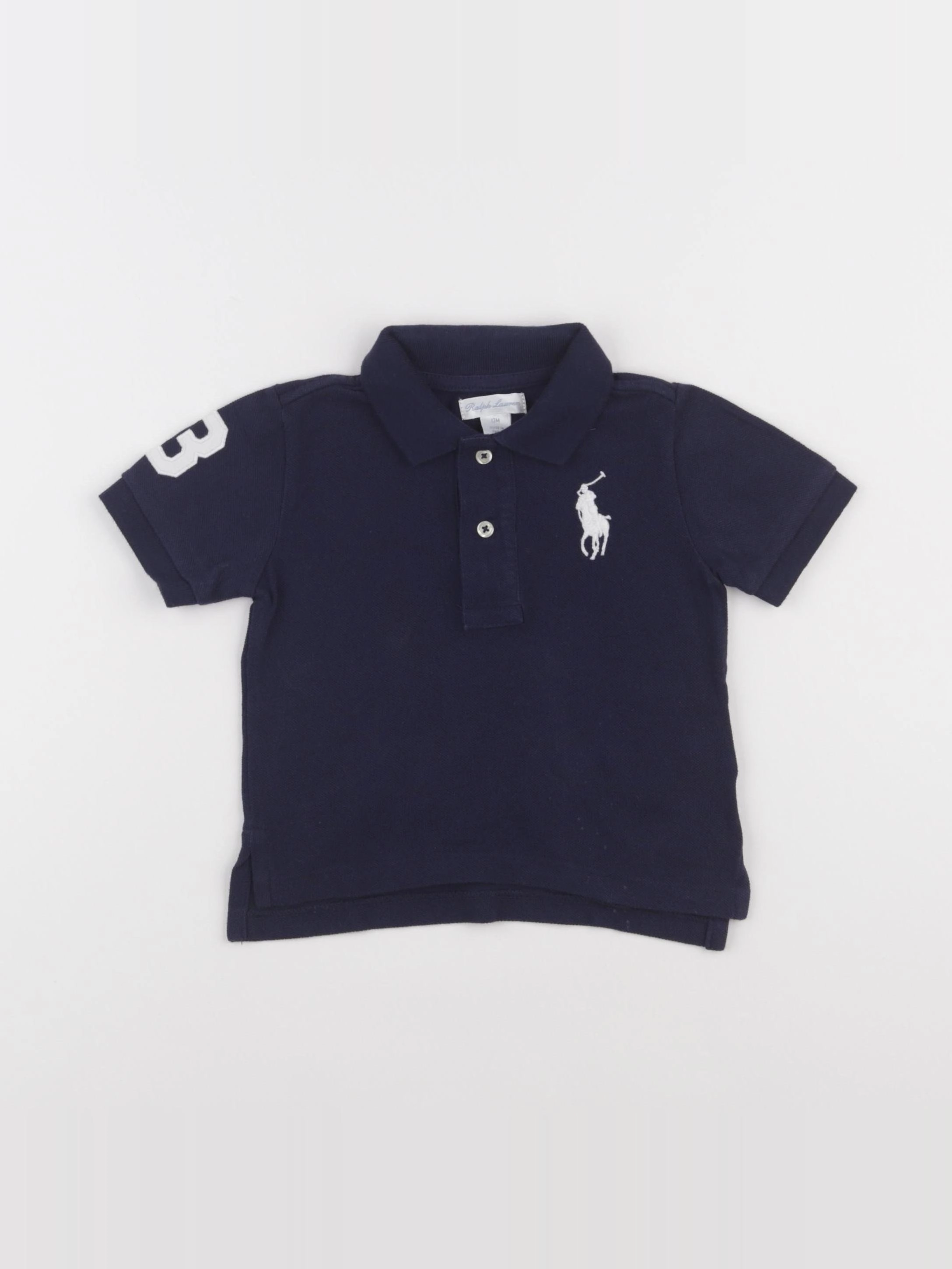 Ralph Lauren - polo bleu - 12 mois