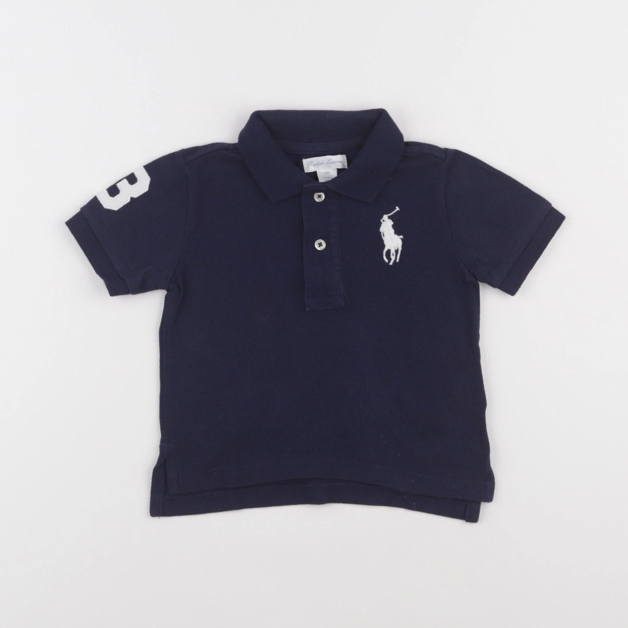 Ralph Lauren - polo bleu - 12 mois