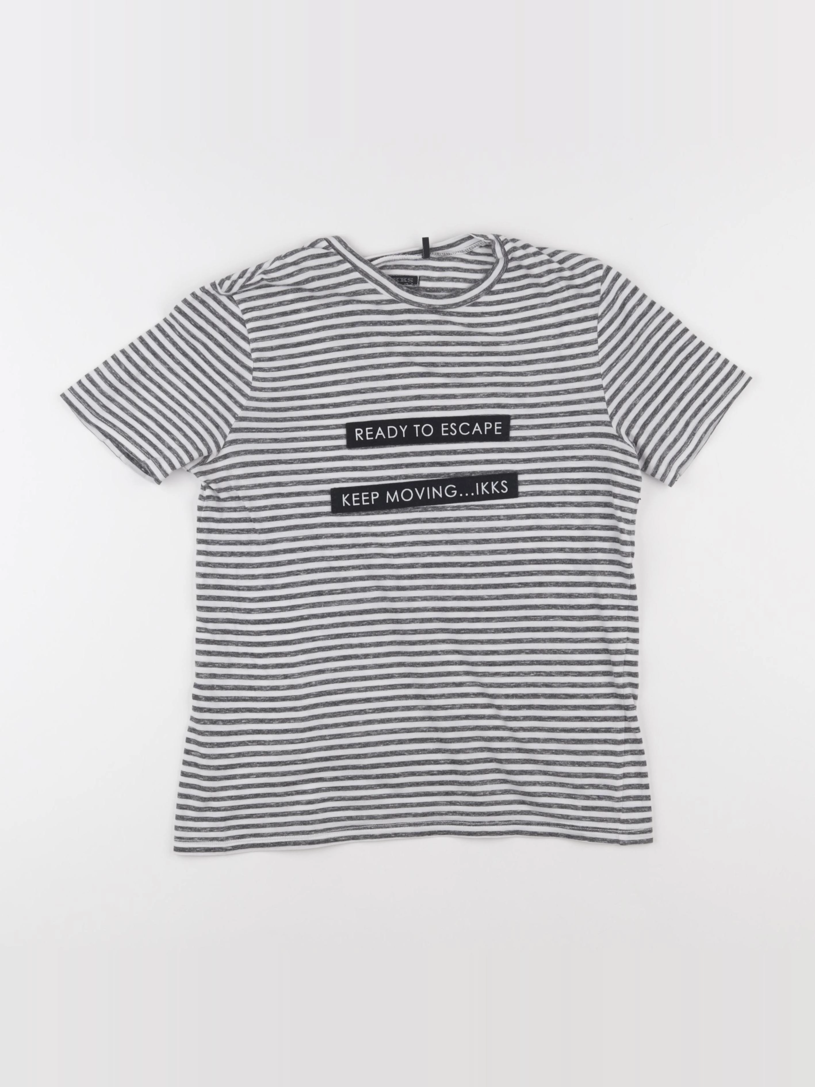 IKKS - tee-shirt gris, blanc - 12 ans