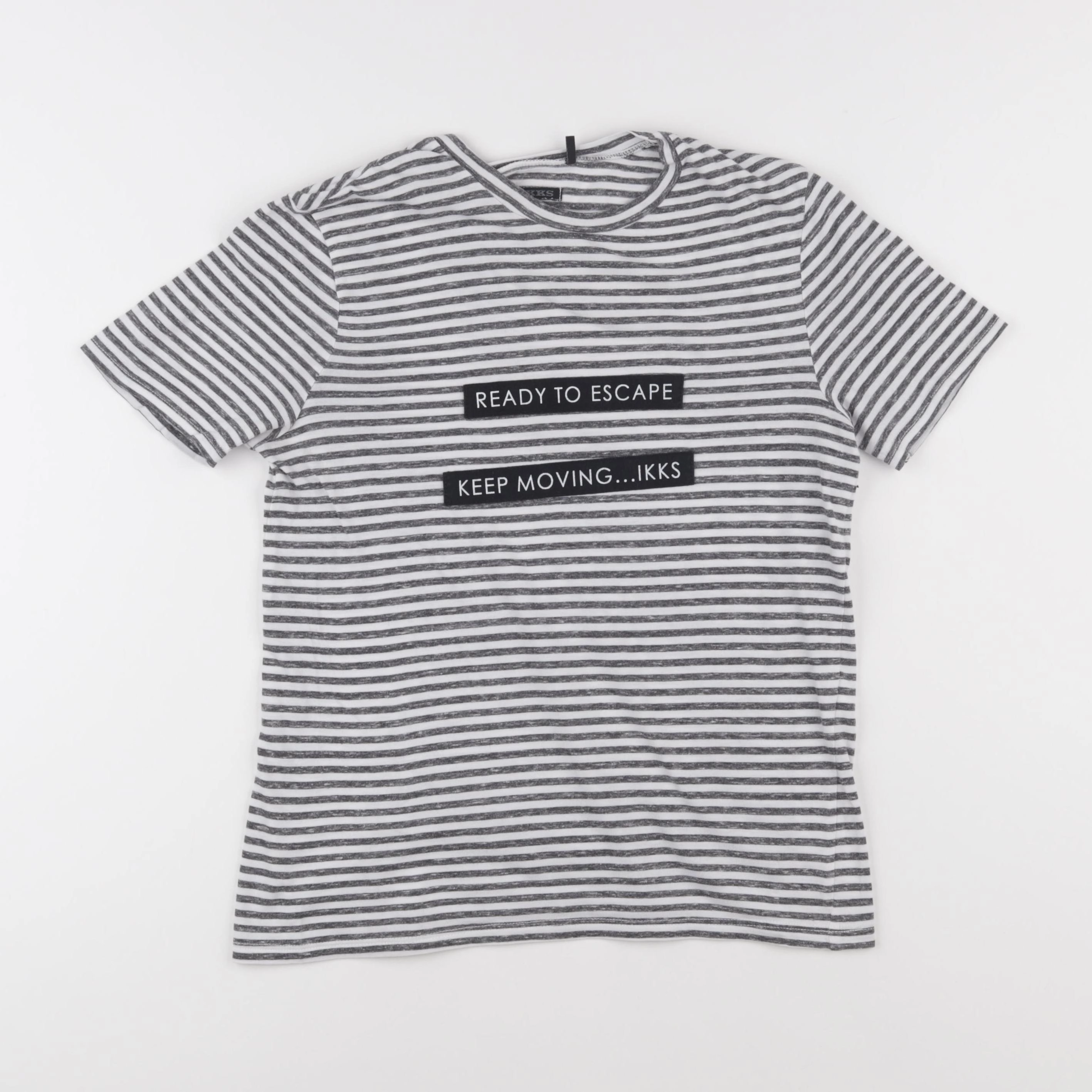 IKKS - tee-shirt gris, blanc - 12 ans