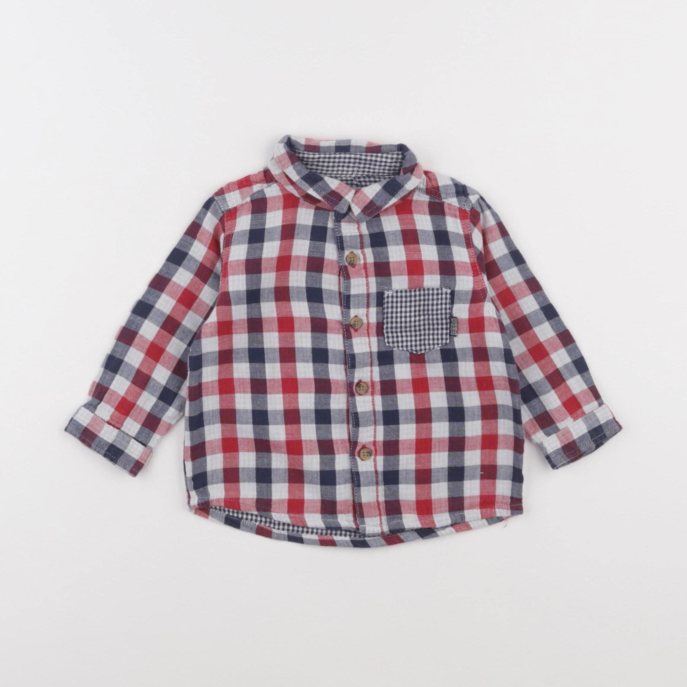 Vertbaudet - chemise rouge - 12 mois