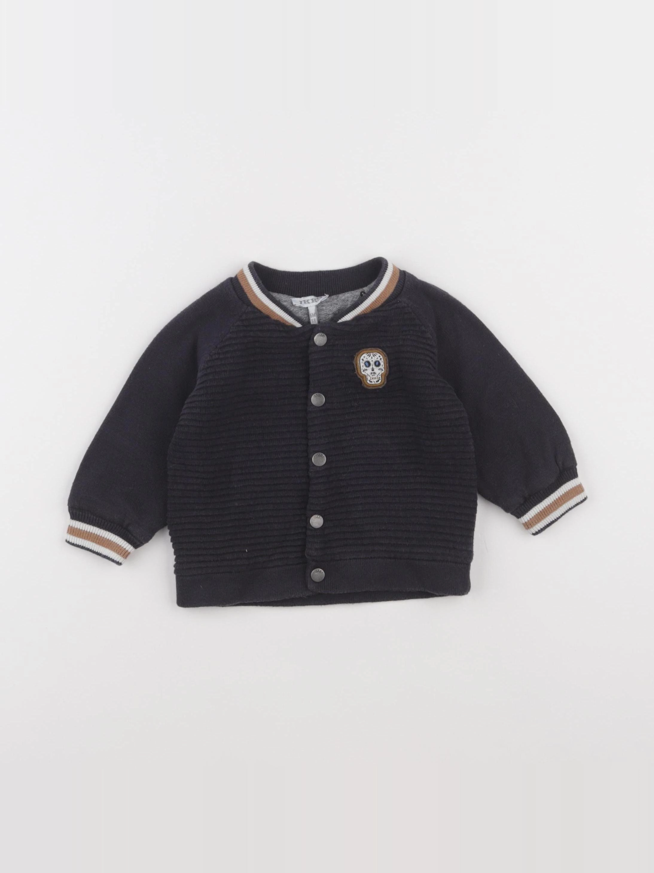 IKKS - veste doublé, imprimé au dos bleu - 6 mois