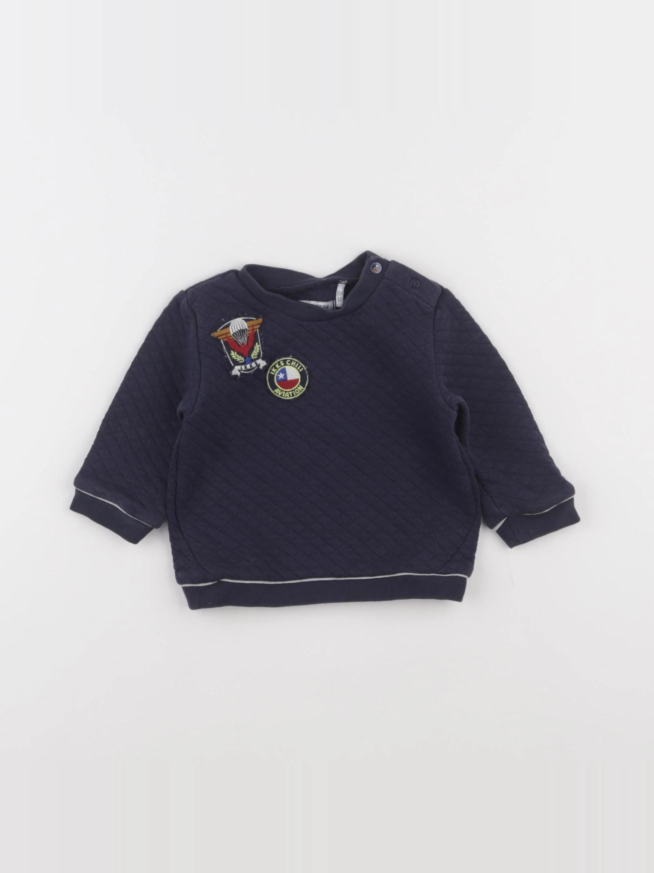 IKKS - sweat bleu - 6 mois