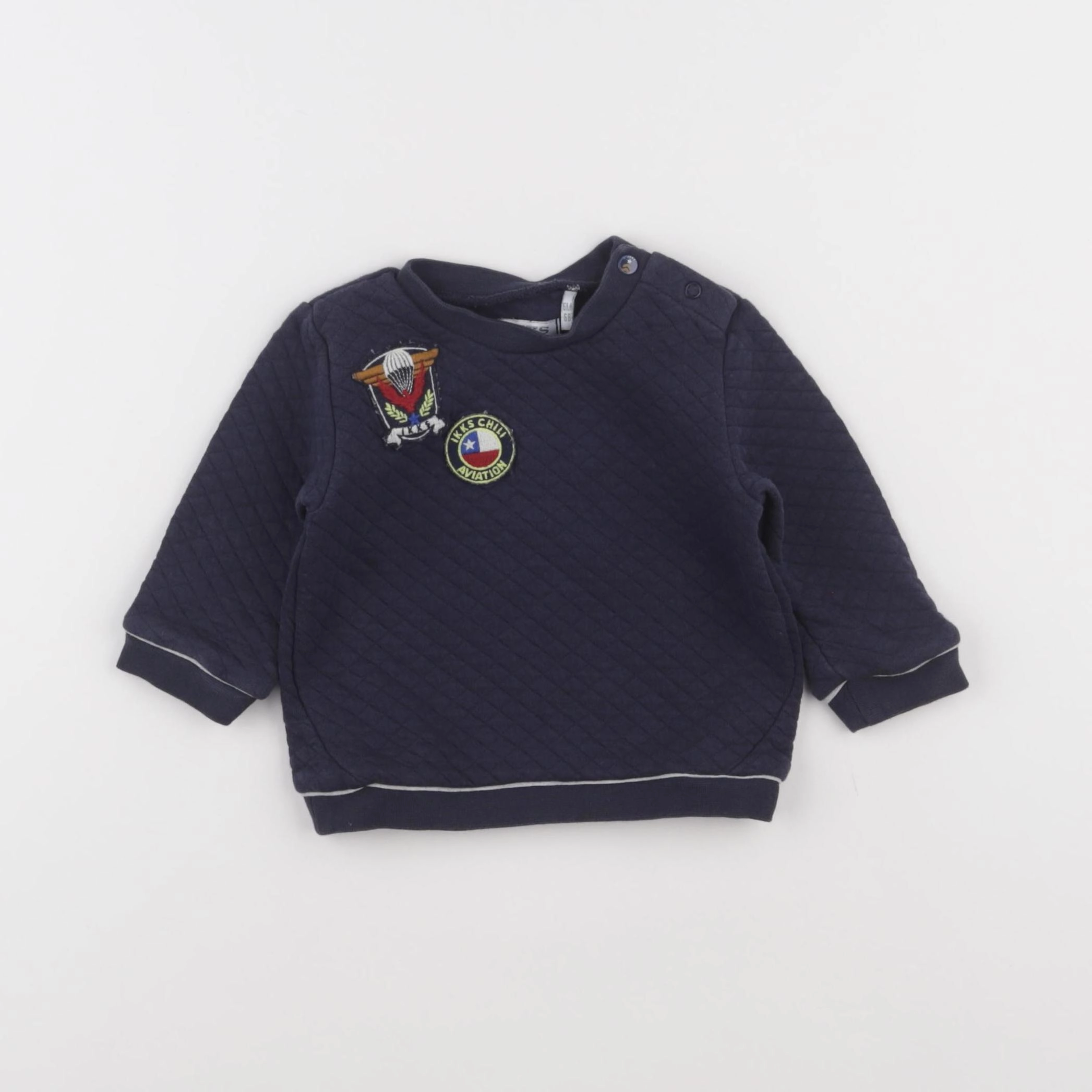 IKKS - sweat bleu - 6 mois