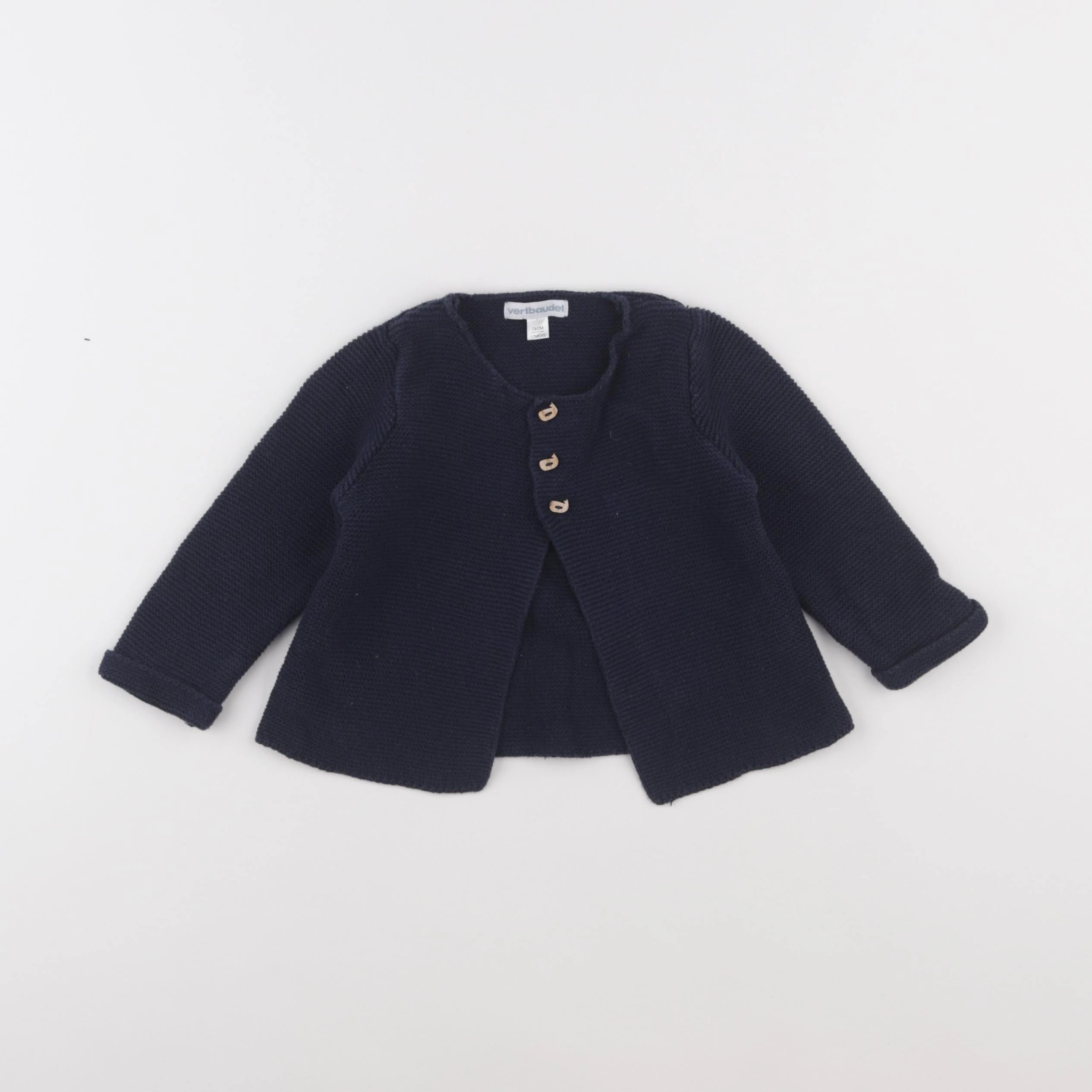 Vertbaudet - gilet bleu - 12 mois