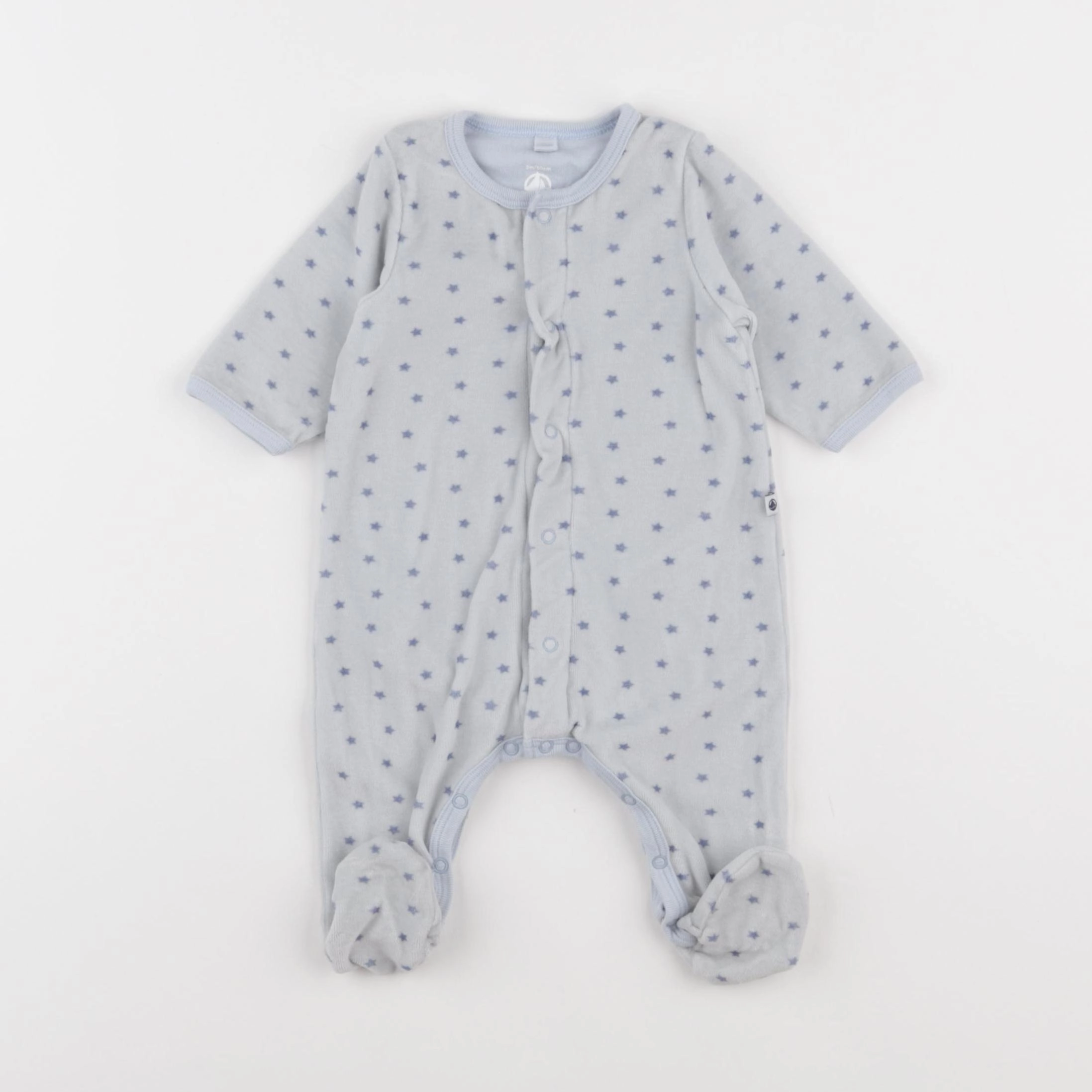 Petit Bateau - pyjama velours bleu - 3 mois