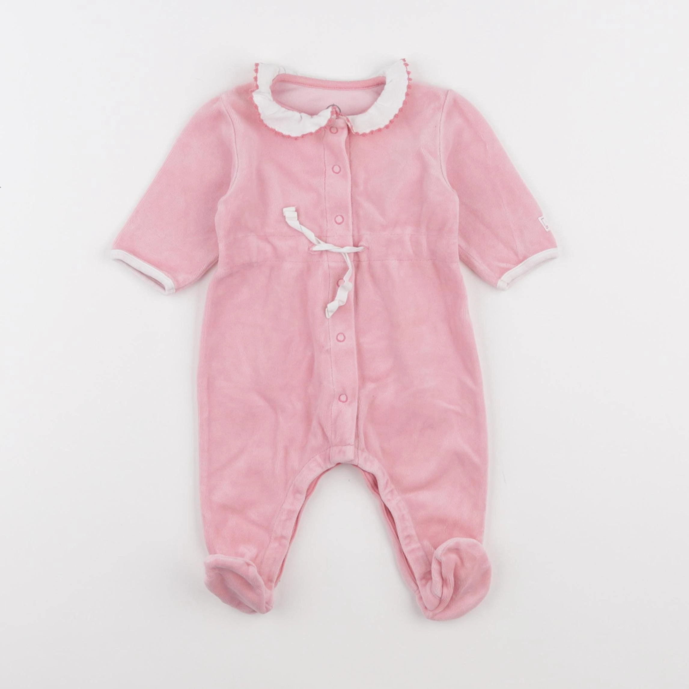 Petit Bateau - pyjama velours rose - 3 mois