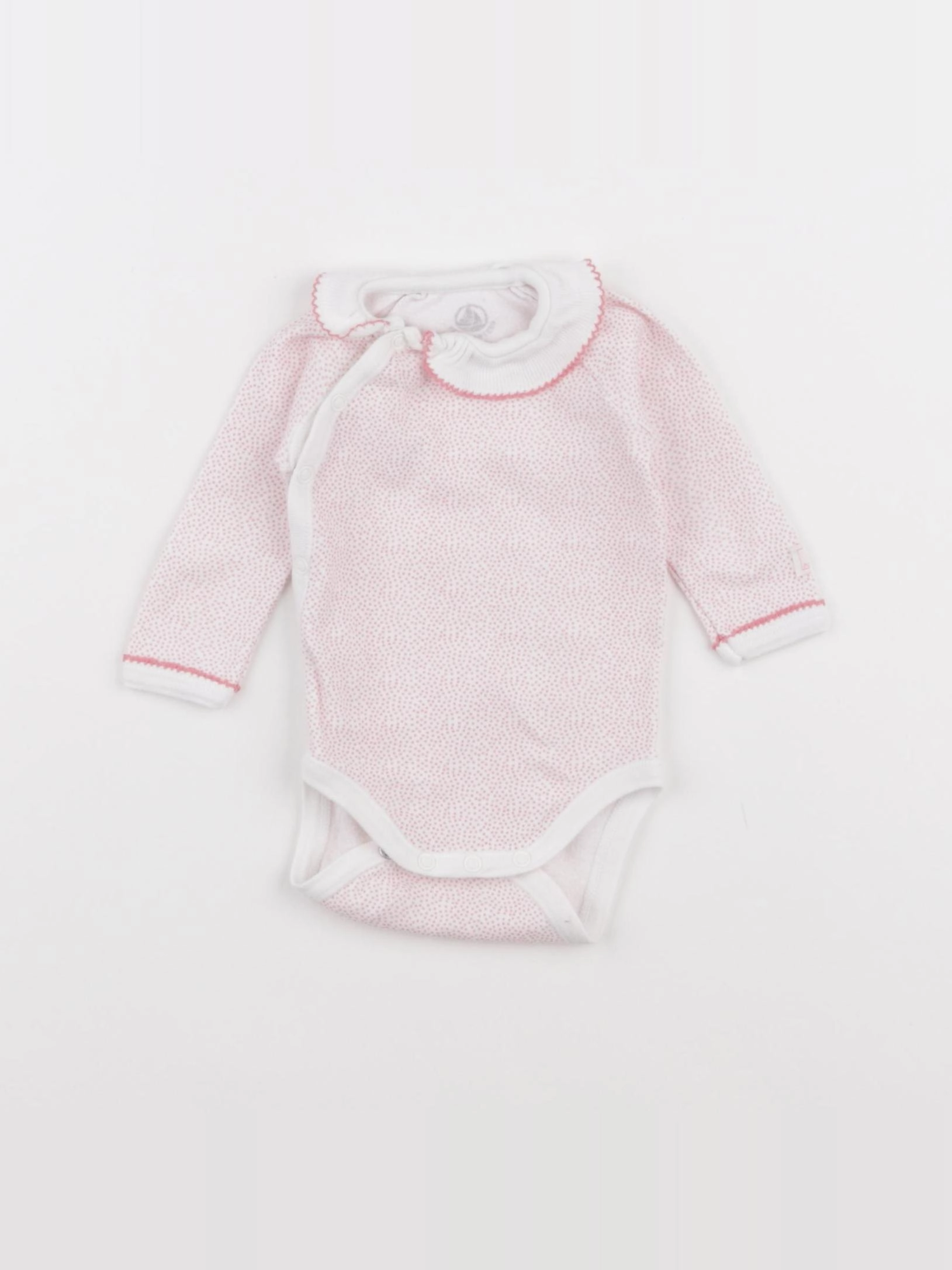 Petit Bateau - body à col rose - 1 mois