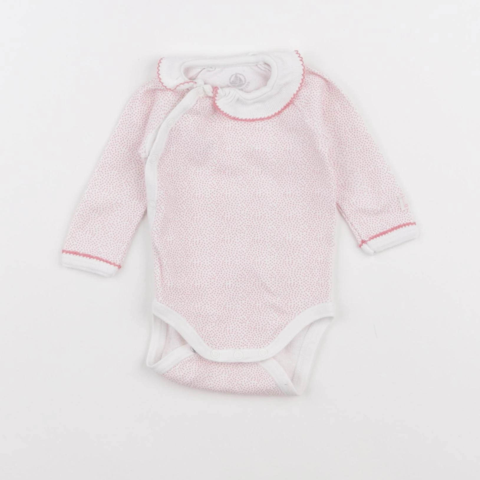 Petit Bateau - body à col rose - 1 mois